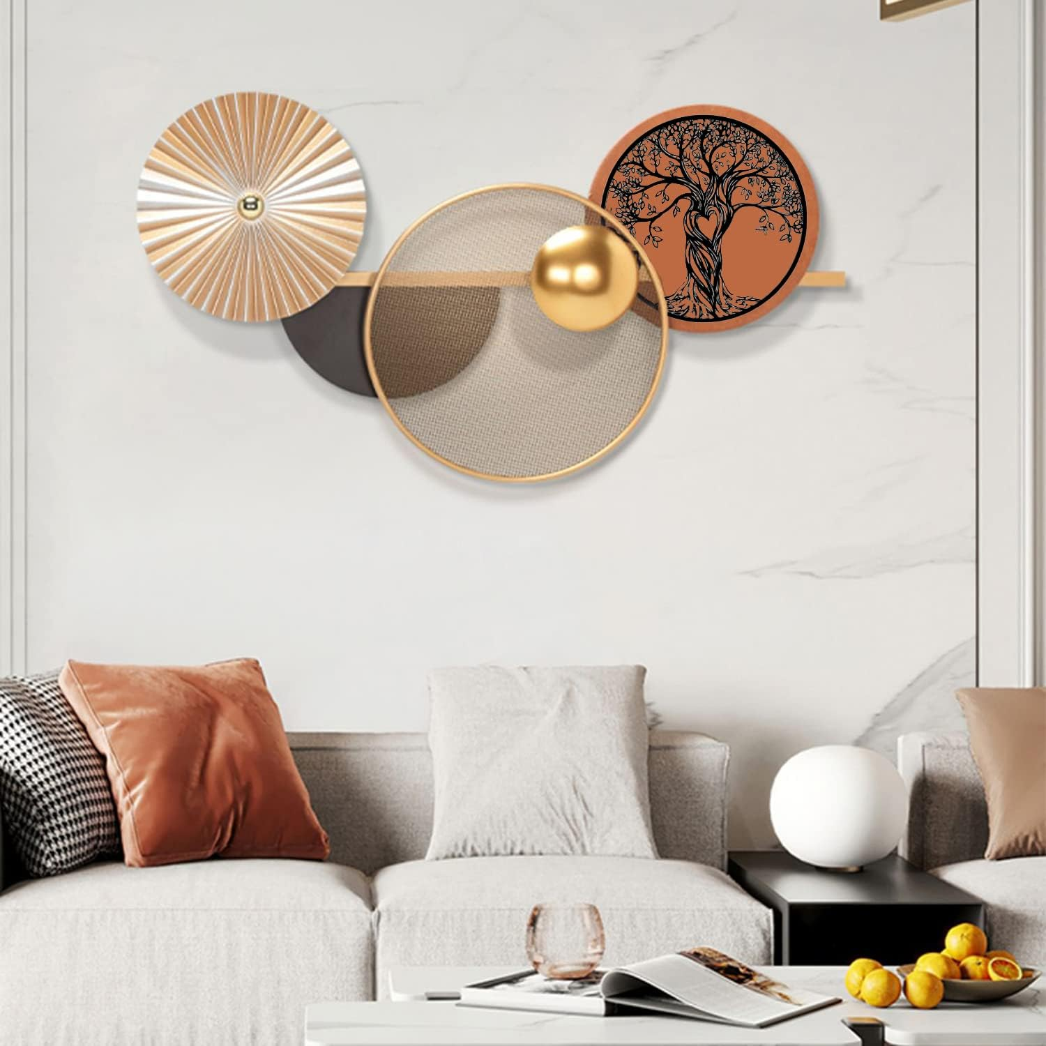 50Cm Metal Art Tree of Life Wall Hanging Decor Room Decoration Bedroom Artwork Decoration Tree of Life Indoor Plaque Viking Iron Artwork Ornament image number 4