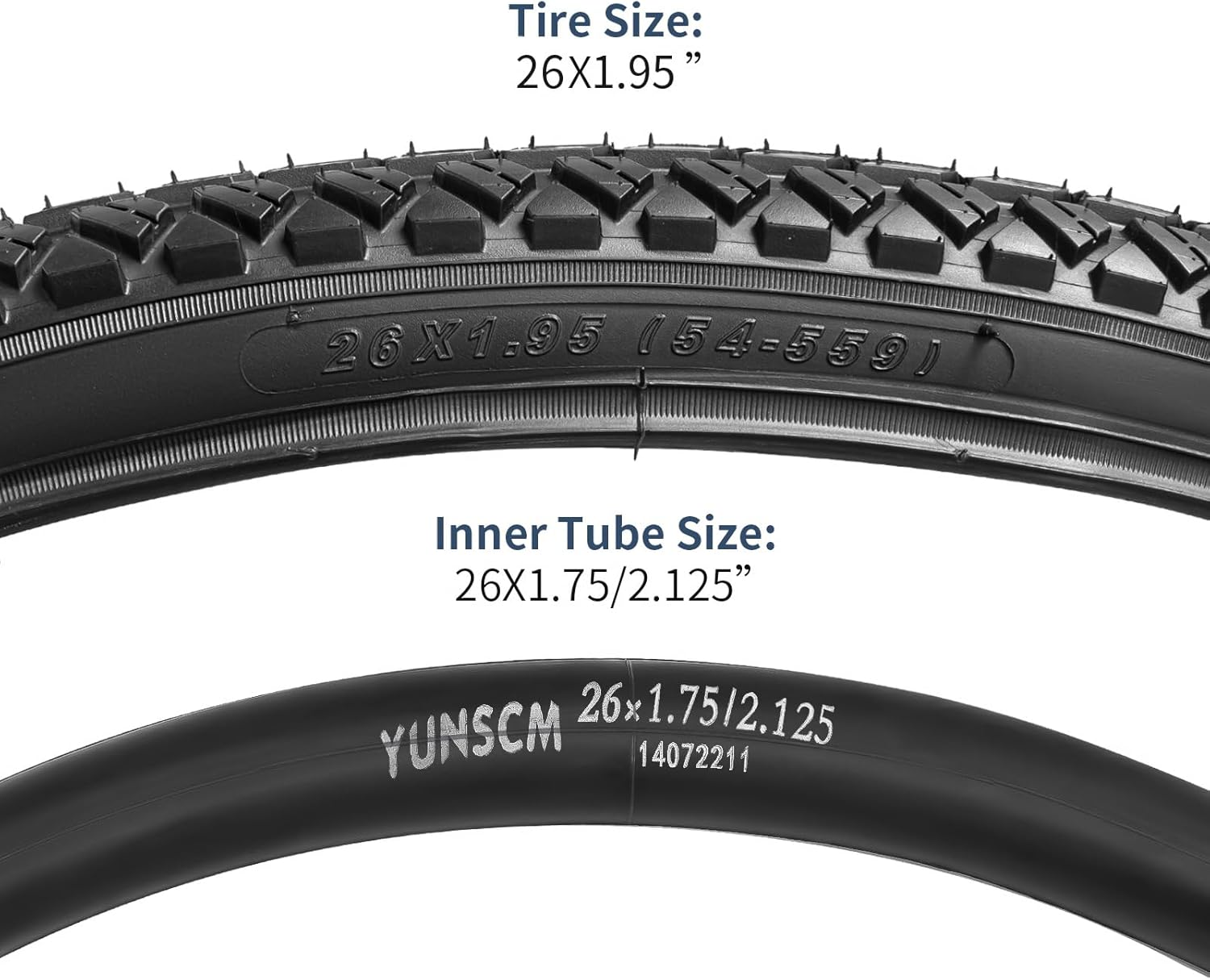 Yunscm 2 Pcs,26X1.95 Bike Tires,26X1.95 Bike Tyres,26X1.95 Bicycle Tires,26X1.95 Bike Tyre + Bike Inner Tube Schrader Valve 32Mm+Rim Strap+Tire Lever,Mountain Bike Tire 26X1.95,Mtb Tire 26X1.95,Y-069 image number 5