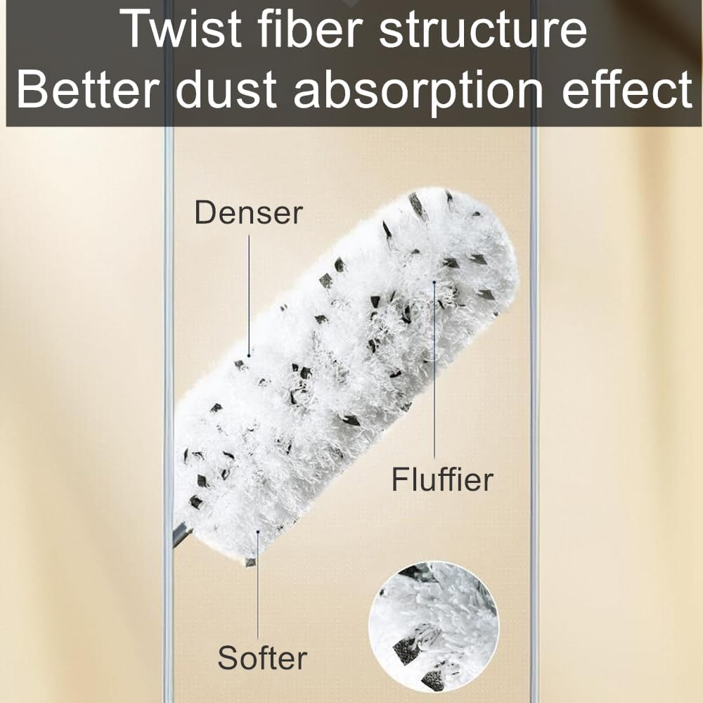 BOOMJOY Microfibre Duster with Telescopic Stainless Steel Pole Extendable Bendable Head for Home Car Duster Magic image number 4