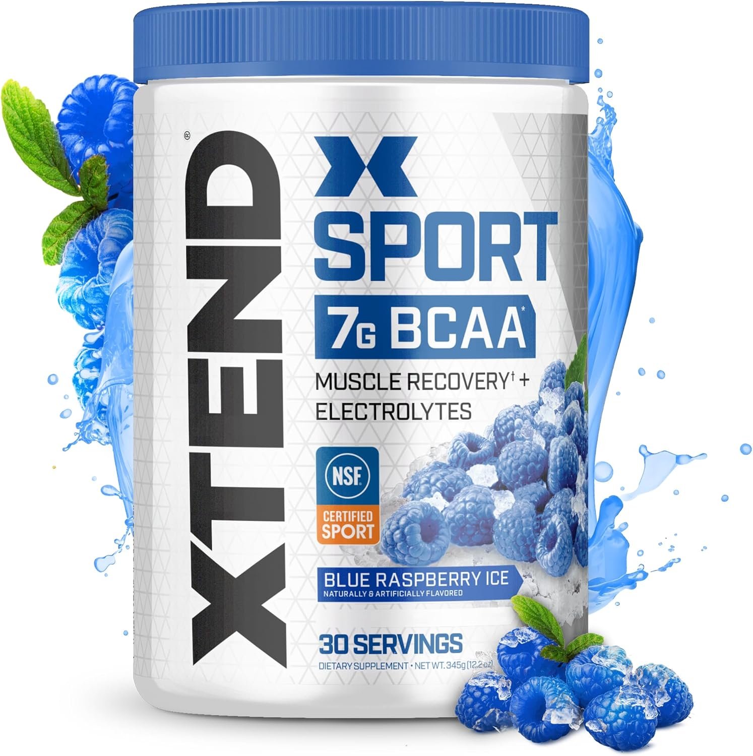 Scivation Xtend Hydrasport BCAA Powder, Branched Chain Amino Acids, Bcaas, Zero Sugar Electrolyte Drink Powder + Hydration, Blue Raspberry, 30 Servings image number 1