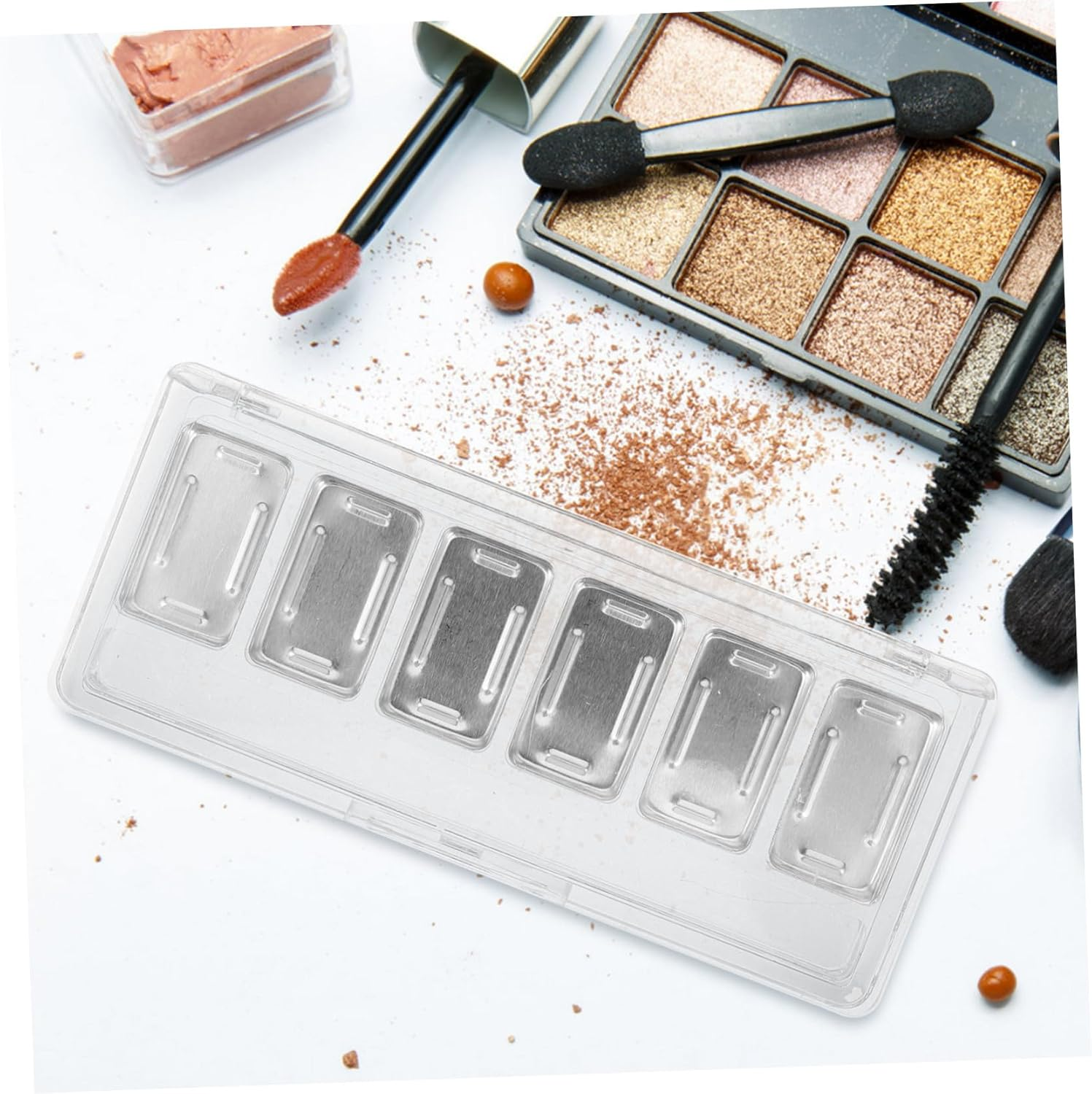 GANAZONO 3 Sets Empty Box for Eye Shadow Contouring Eye Shawdow Makeup Depotting Palette Kit Empty Eyeshadow Palette with Pans Eyeshadow Pan Transparent Acrylic image number 5