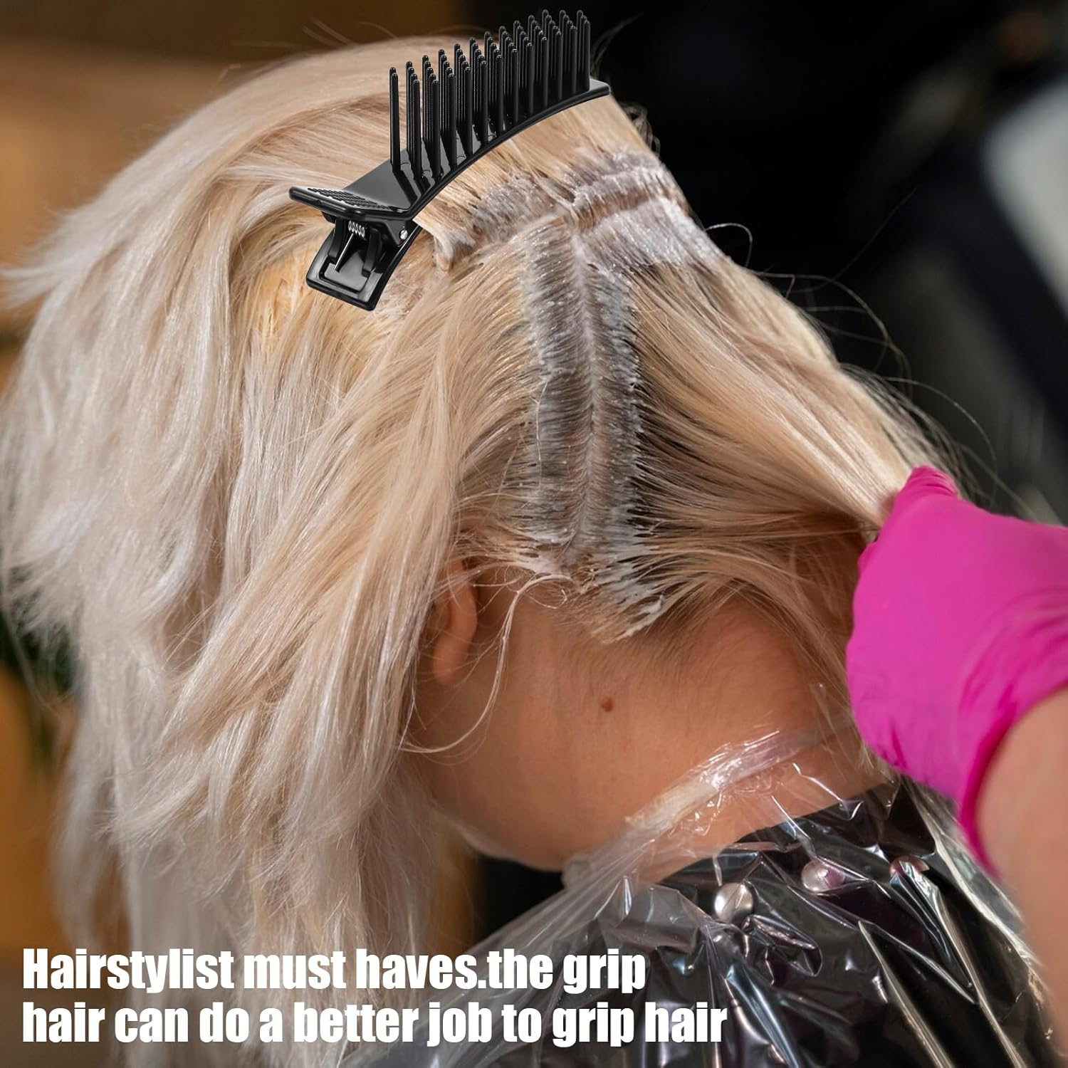 2Pcs Grip Sectioning Clips for Styling Sectioning, Ymapinc Duckbill Styling Hair Cutting Clips with Non-Slip Professional Alligator Grip for Parting Cutting, Coloring, Salon, Barber image number 5