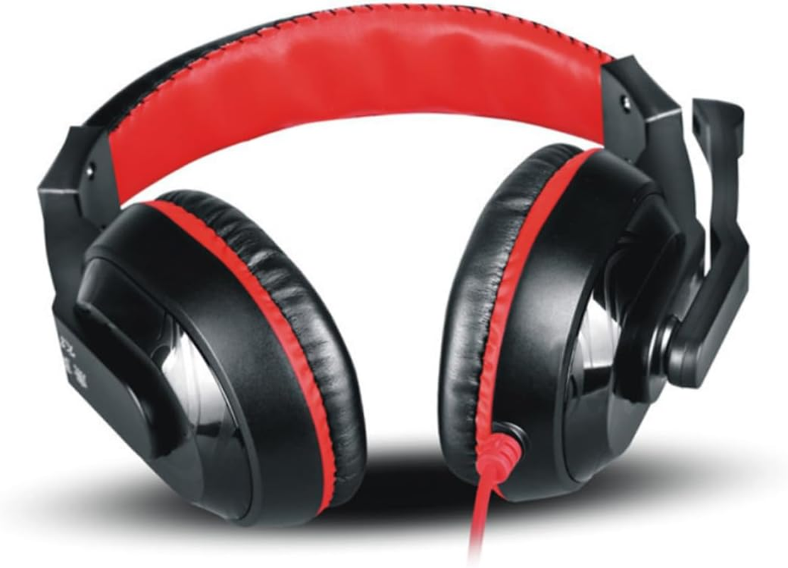 Jojofuny Adjustable Gaming Headset with Microphone Stereo Noise-Canceling Headphones for PC and Laptop Over-Ear Design with Soft Cushions for Gamers (Red) Random Color image number 3