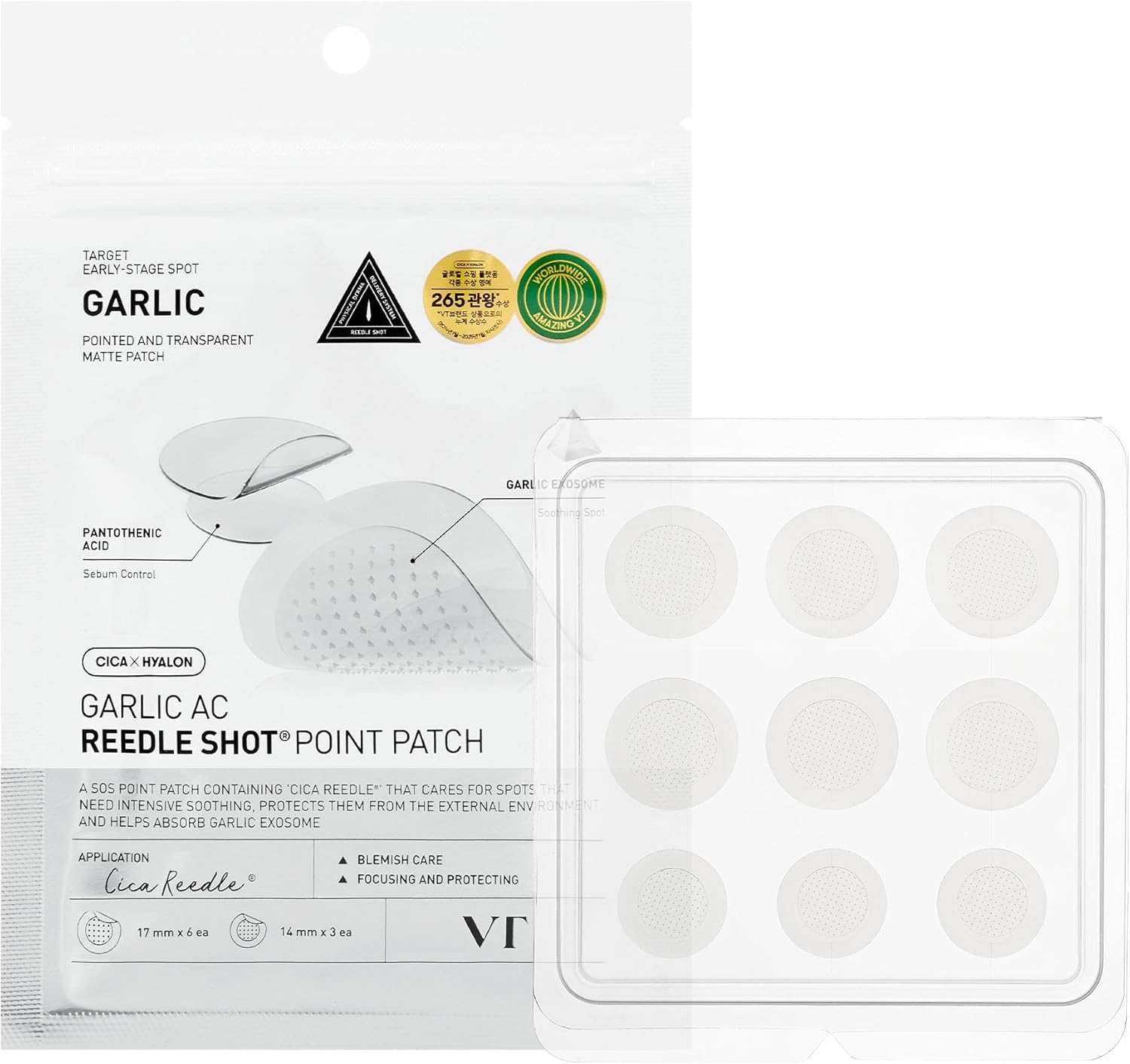 VT COSMETICS Garlic AC Reedle Shot Point Patch, Spot Patch for Early-Stage Blemishes (9 Patches) image number 6