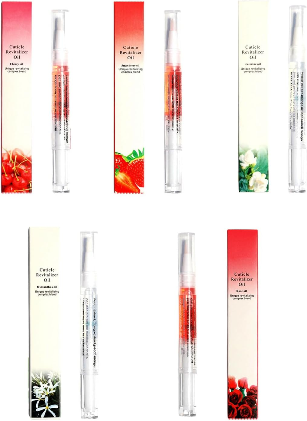 5 Pieces of Nail Oil Pen, Cuticle Oil Pen Nail Art Nourishing Oil Pen, Dead Skin Anti-Hangnail Nail Growth Essence Nail Strengthener, Nail Polish Keratin Layer for Daily Care and Repair of Cracked and Dry Nails image number 1