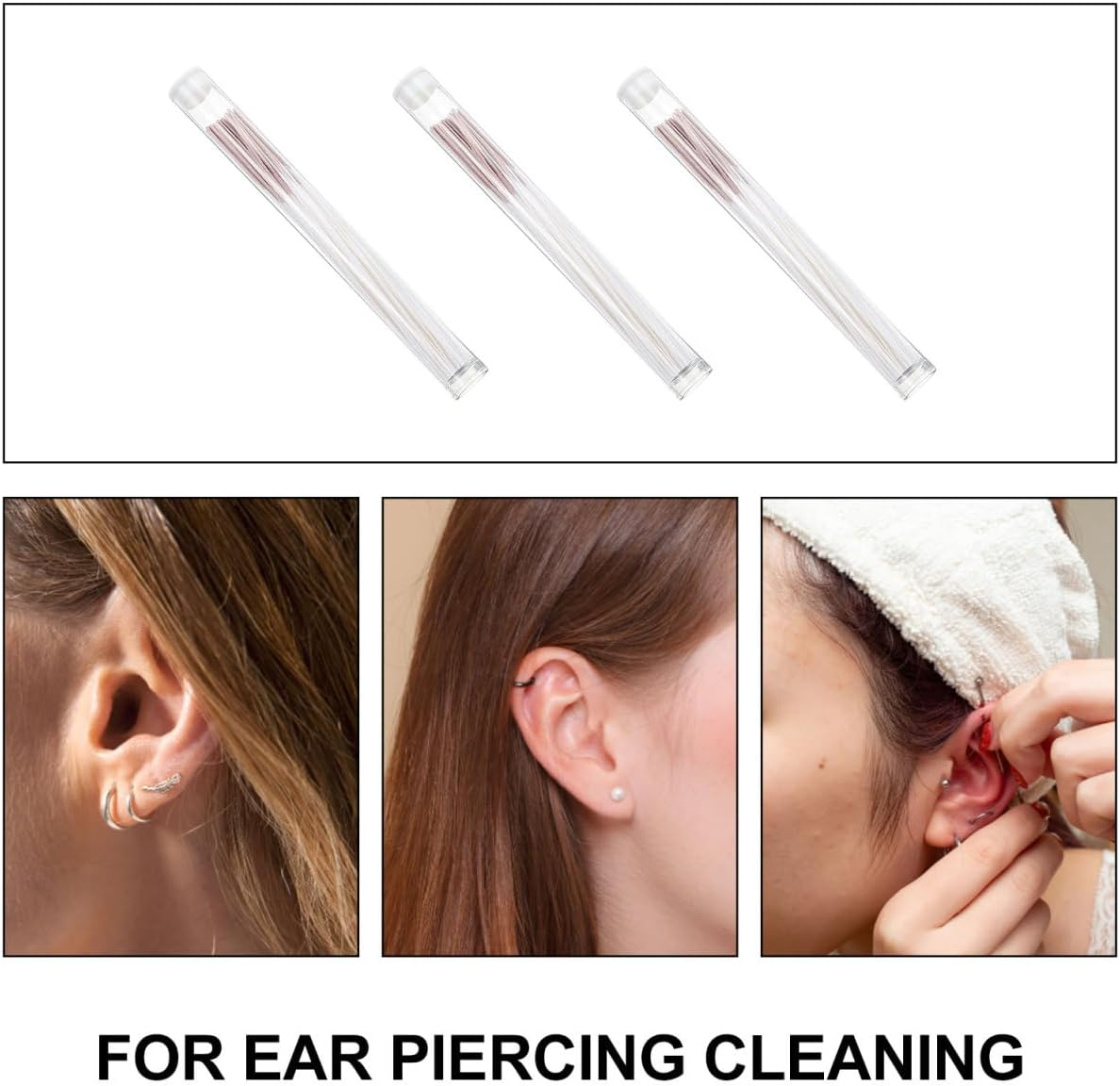 Operitacx 180Pcs Ear Hole Floss Earrings Hole Cleaner Piercing Aftercare Cleaner Ear Cleaning Line Ear Care Tools image number 5