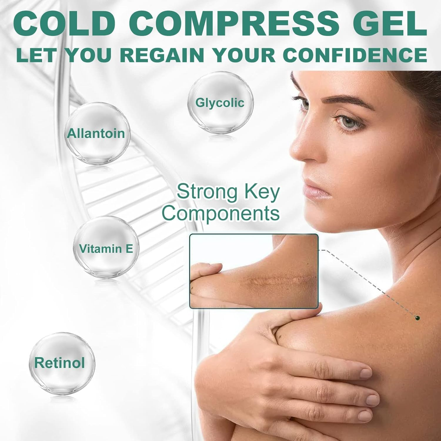 Organic Natural Tummy Leg Facial Scar Cream Pimples Stretch Marks Remove -Strong Effective Acne Scar Removal Cream,Lightweight Daily Moisturizer for Face & Body, Fast Absorbing, Non-Greasy Hydration, Gentle Skincare for All Skin Types &ndash; 50 Ml / 1.7 Fl Oz image number 1