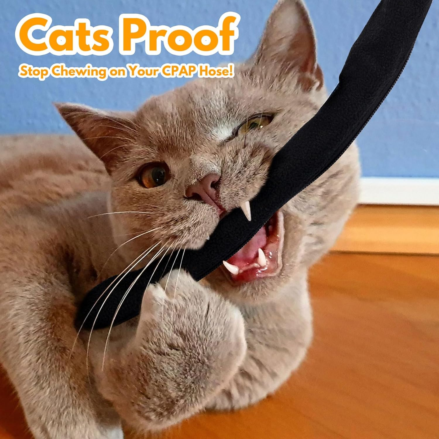 Healvaluefit CPAP Hose Cover Cat Proof, 6.3Ft CPAP Tubing Cover Full Length Zipper Easy to Install and Remove, Compatible with Resmed Airsense 10 & 11 Tubing image number 5