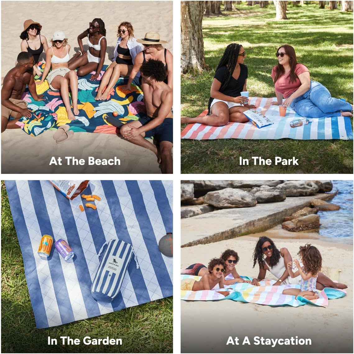 Dock & Bay Picnic Blanket - Quick Dry & Water Resistant - 100% Recycled Materials - Large (66X66) - Banarama image number 2