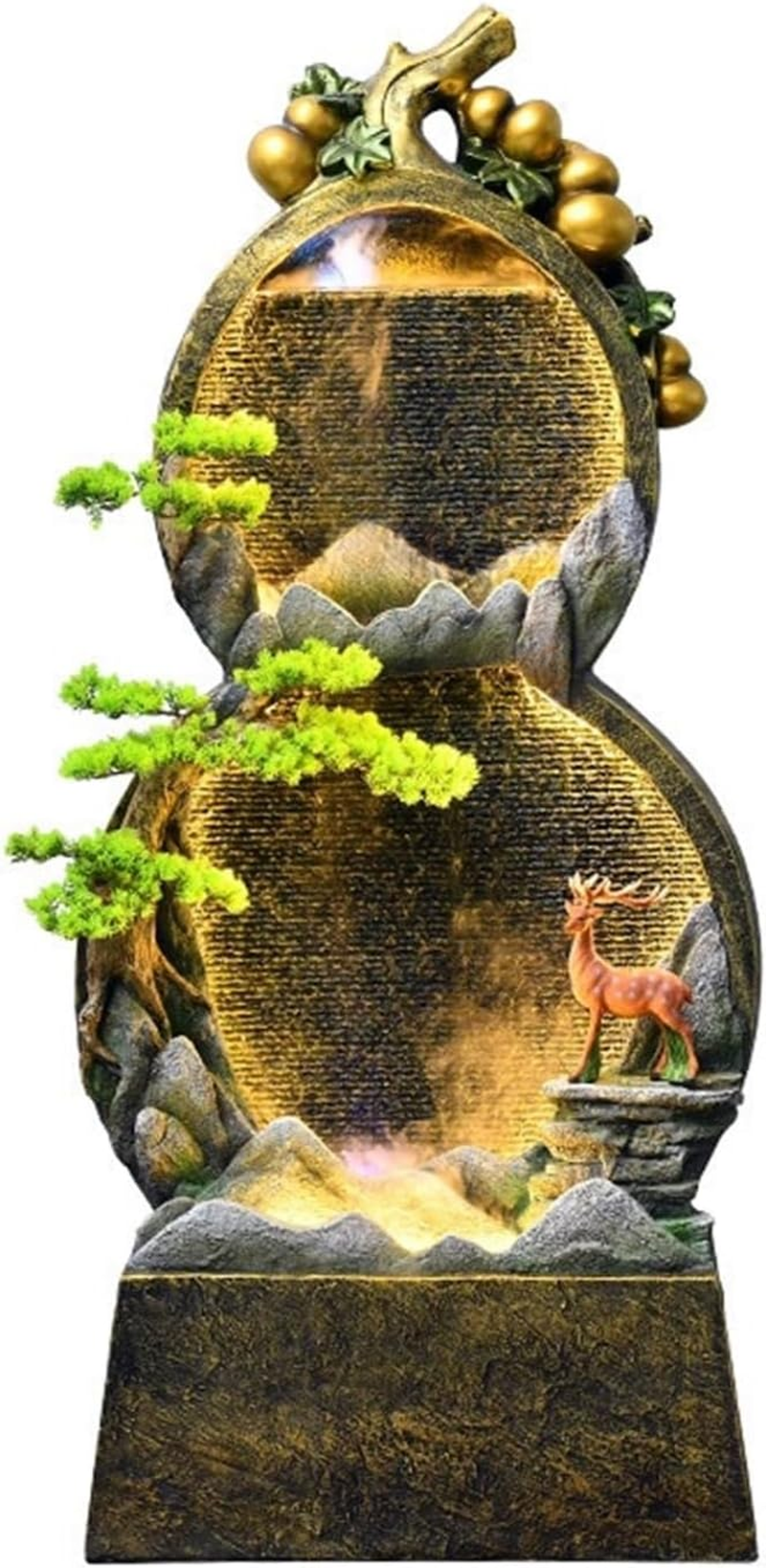 Outdoor Fountain Chinese Rockery Gourd Water Circulation Decoration, Living Room Office Courtyard Fountain(L) image number 3