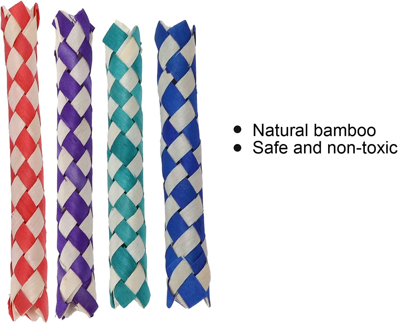 Domary 24Pcs Finger Traps Birds Parrots Chew Toy Chinese Bamboo DIY Kids Parties