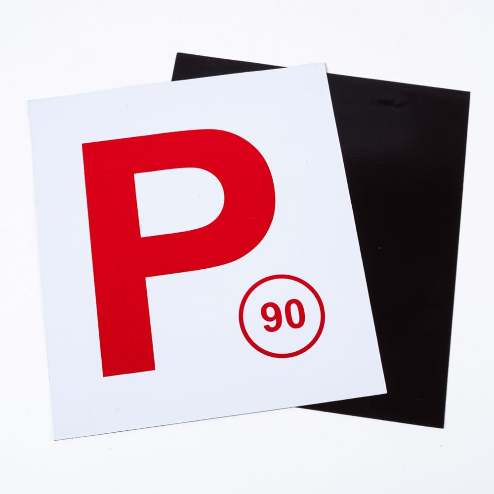 LEDON Magnetic P Plate Set 2/4Pk - NSW Approved Red Probationary License Plates with Strong Magnets for Easy Installation & Removal, Laminated Plastic Car Plates (2)