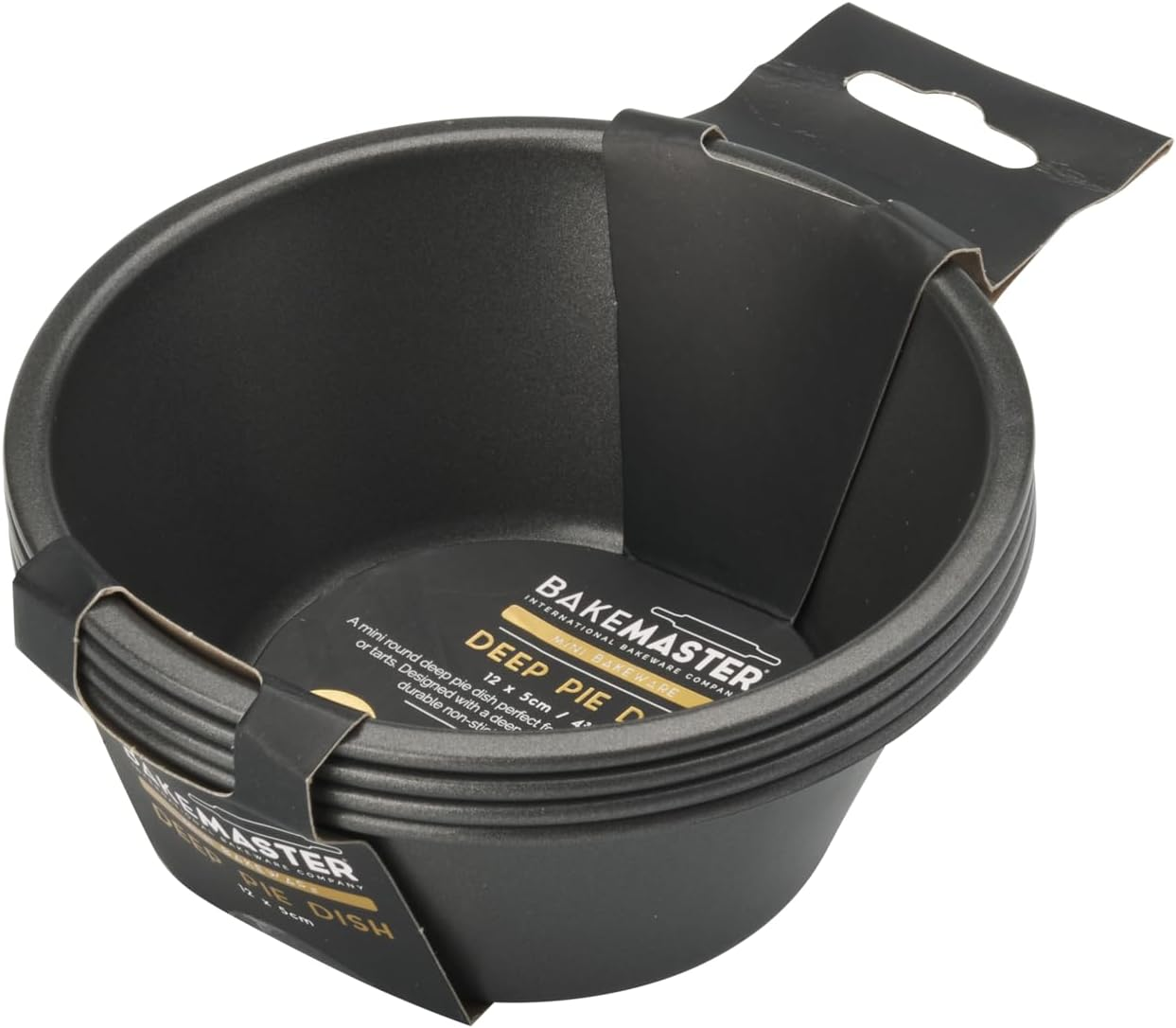 Bakemaster Deep Pie Dish Set of 4, 12 X 5Cm - Non Stick image number 1