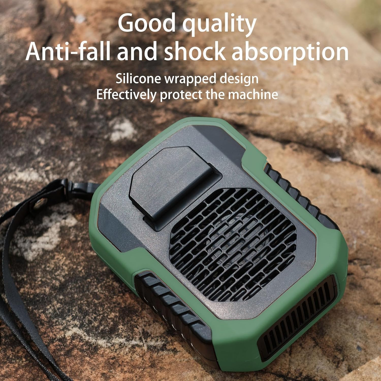 Portable Waist Fan, 6000Mah Personal Cooling Fan Clip on Wearable Belt, Rechargeable Belt Fan, 3 Speeds Wind, Hands-Free Neck Fan Shirt Fan for Camping/Travel/Sport/Outdoor Workers, Army Green image number 2
