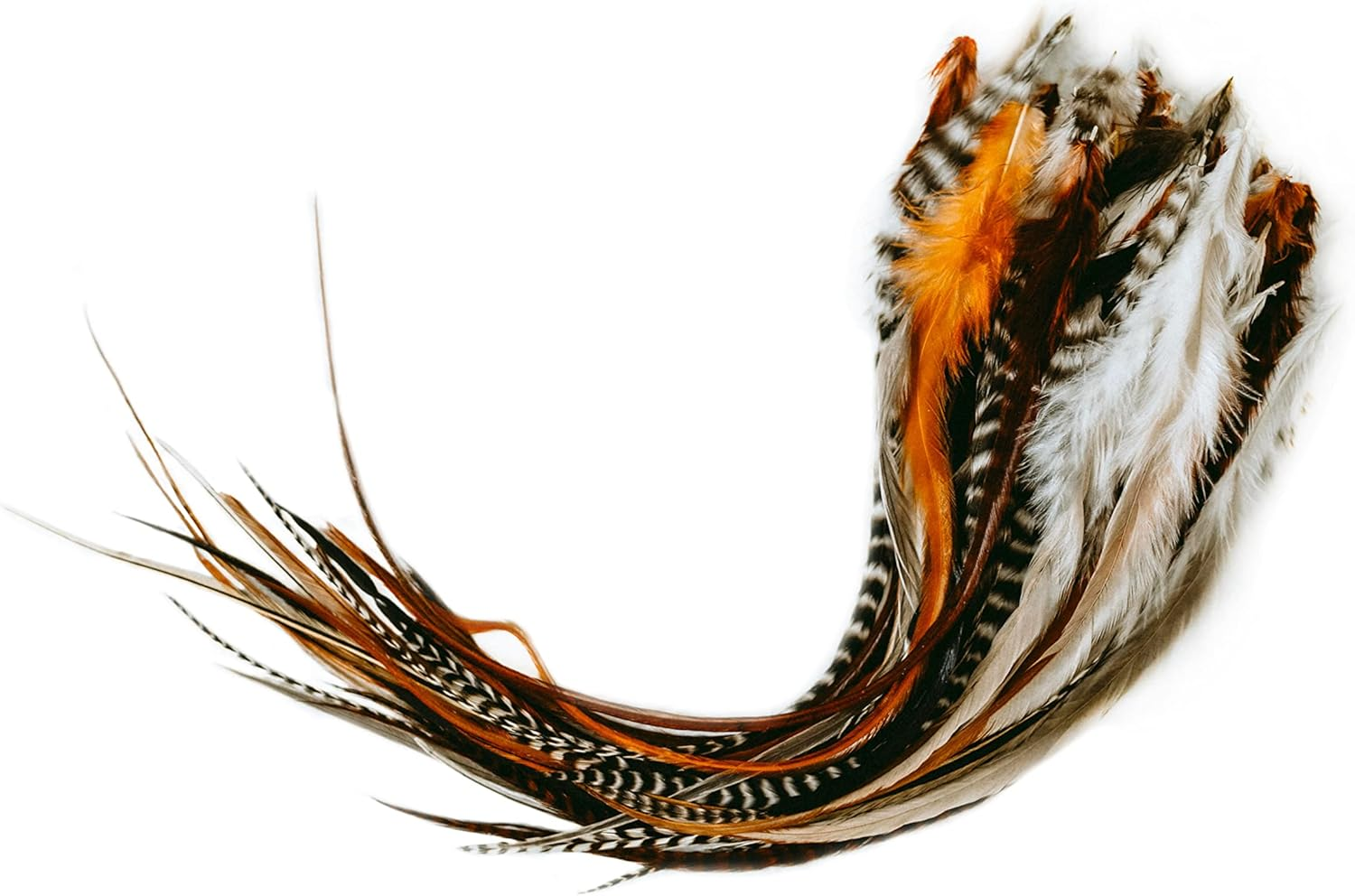 Feather Headz (Natural Short) - 30 Natural Short Colour Hair - 7"- 12" Long - for Hair Extension, Natural Hair Extension DIY Kit - Eye-Catching Design - 10 Micro-Link Beads - 100% Real Rooster ...