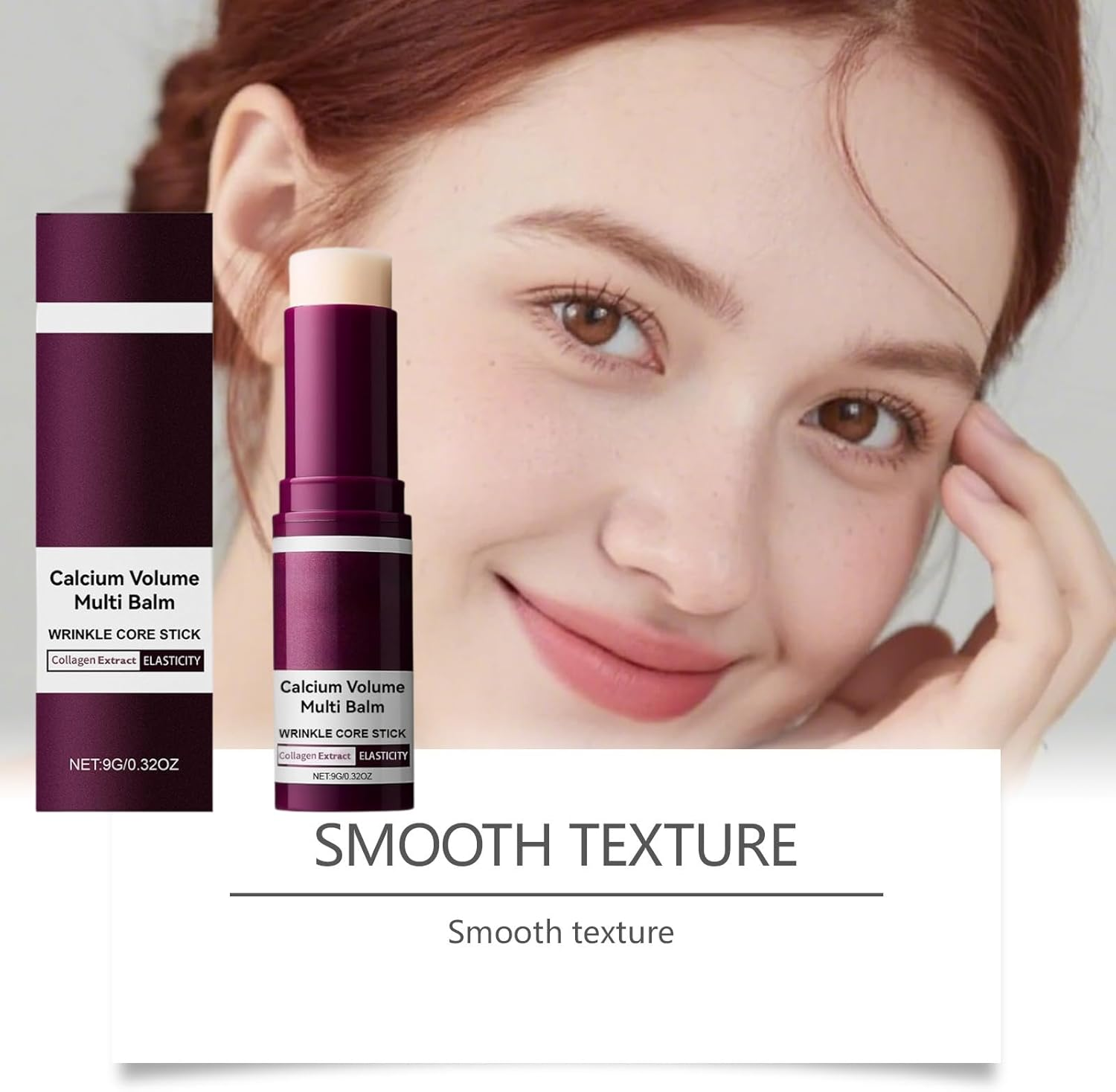 Calcium Volume Multi Balm Stick, anti Wrinkle Core Stick with Collagen Extract, Hydrating & Elasticity Balm for Face, Eyes & Lips, Moisturizing Multi-Purpose Skincare for Daily Use (2Pcs) - 4Pcs image number 3