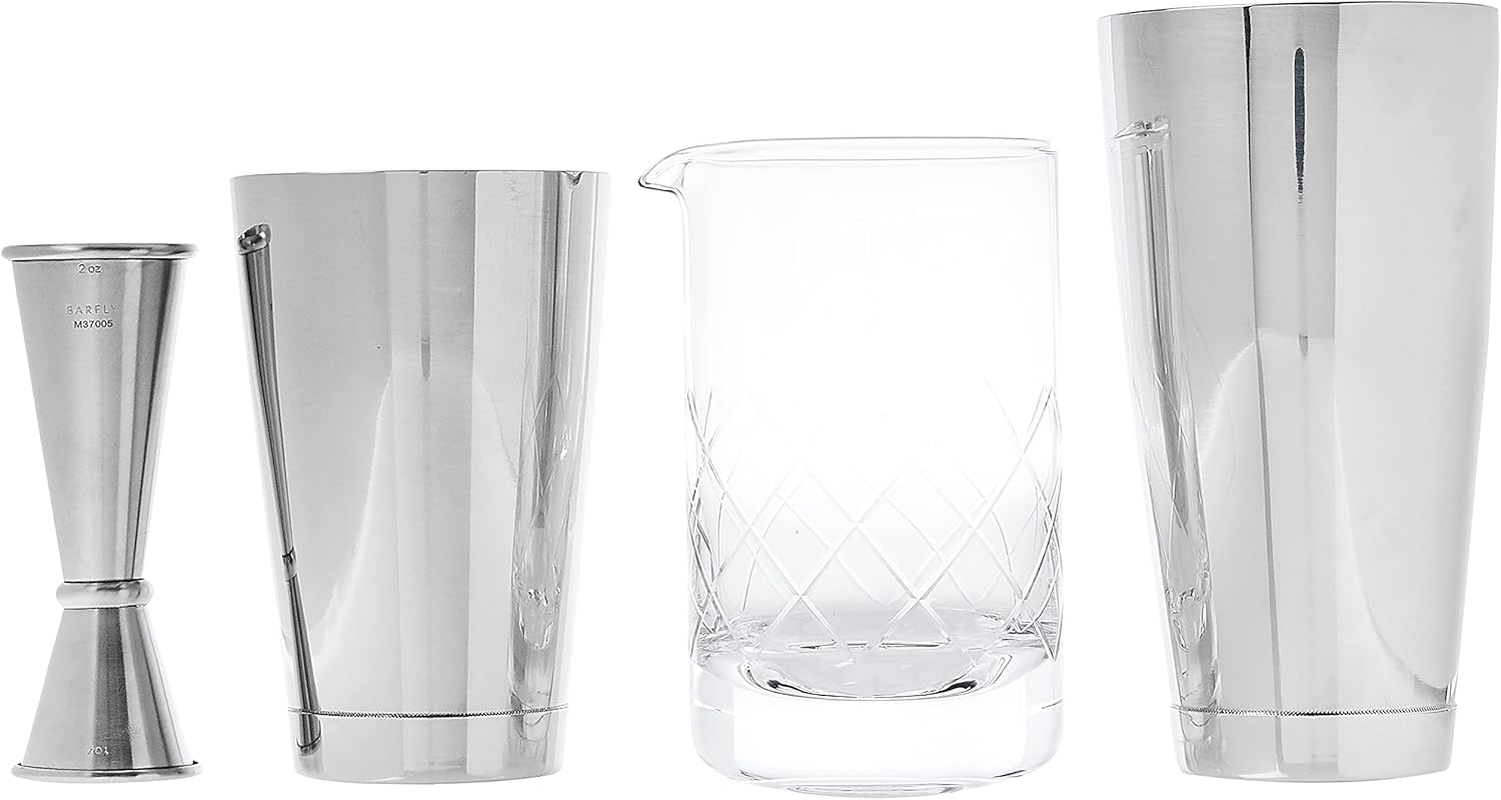 Barfly Essential Deluxe Mixing Cocktail Kit, Stainless Steel (M37131)