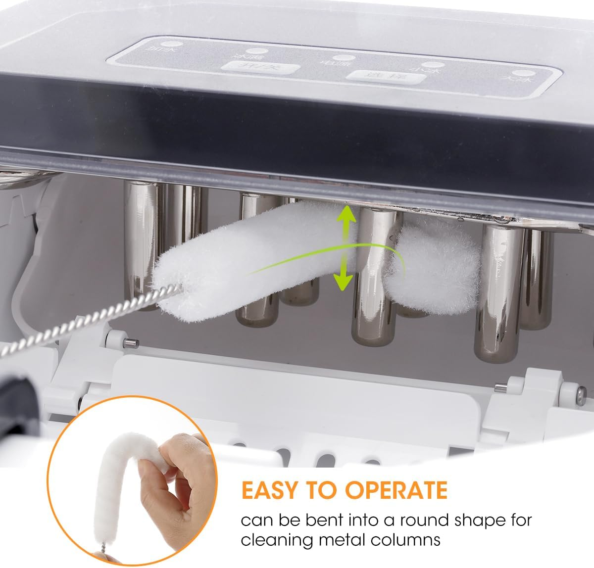 AIEVE Ice Machine Cleaner Brush Sets, 10 Pcs Ice Maker Cleaner Tools Kits with Crevice Cleaning Brush and Scrub Sponge