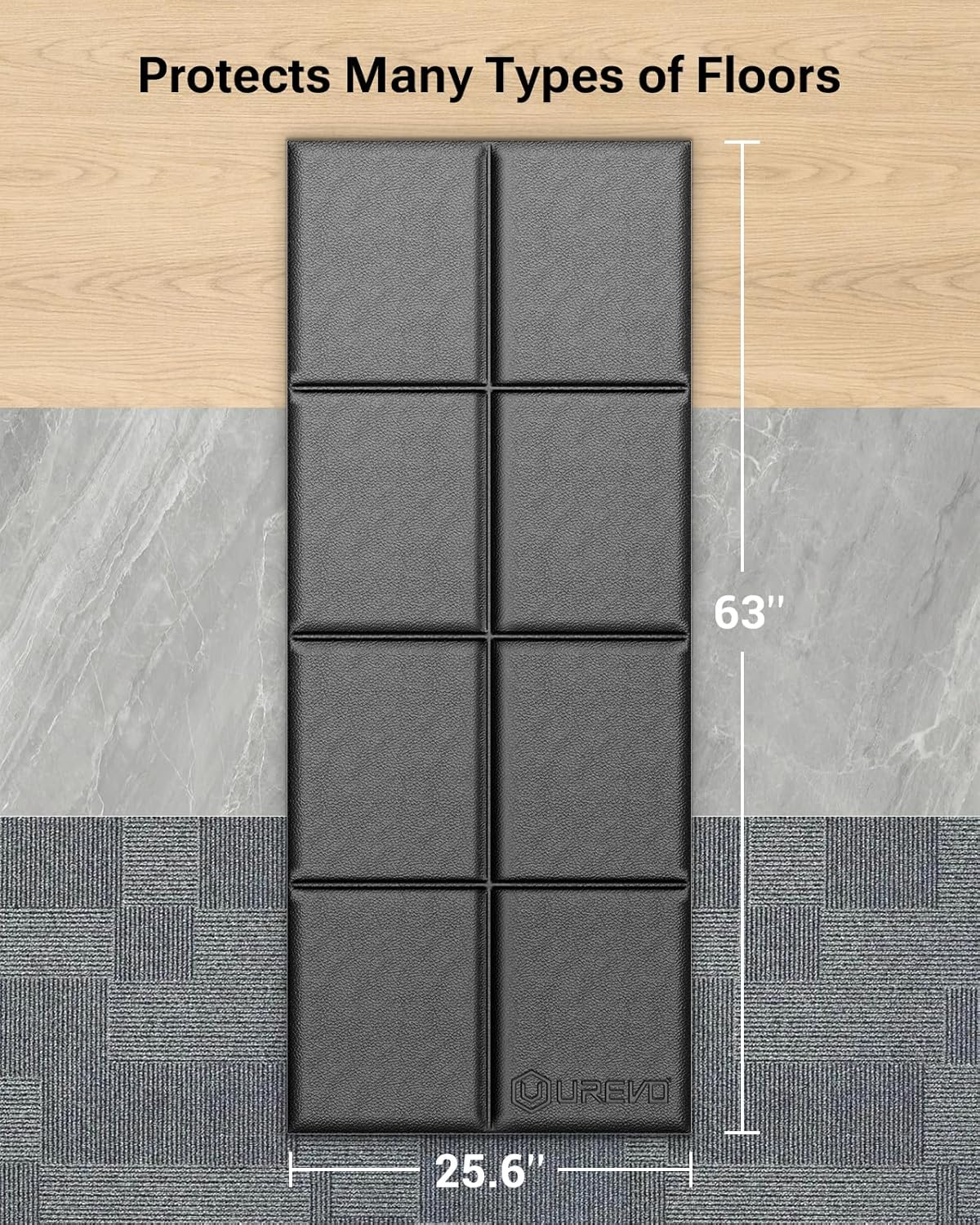 UREVO Foldable Treadmill Mat, Exercise Bike Mats for Home Gym Workout, Waterproof Non-Slip Exercise Equipment Mat Floor Protector for Indoor Cycles, Rowing Machine, Elliptical image number 4