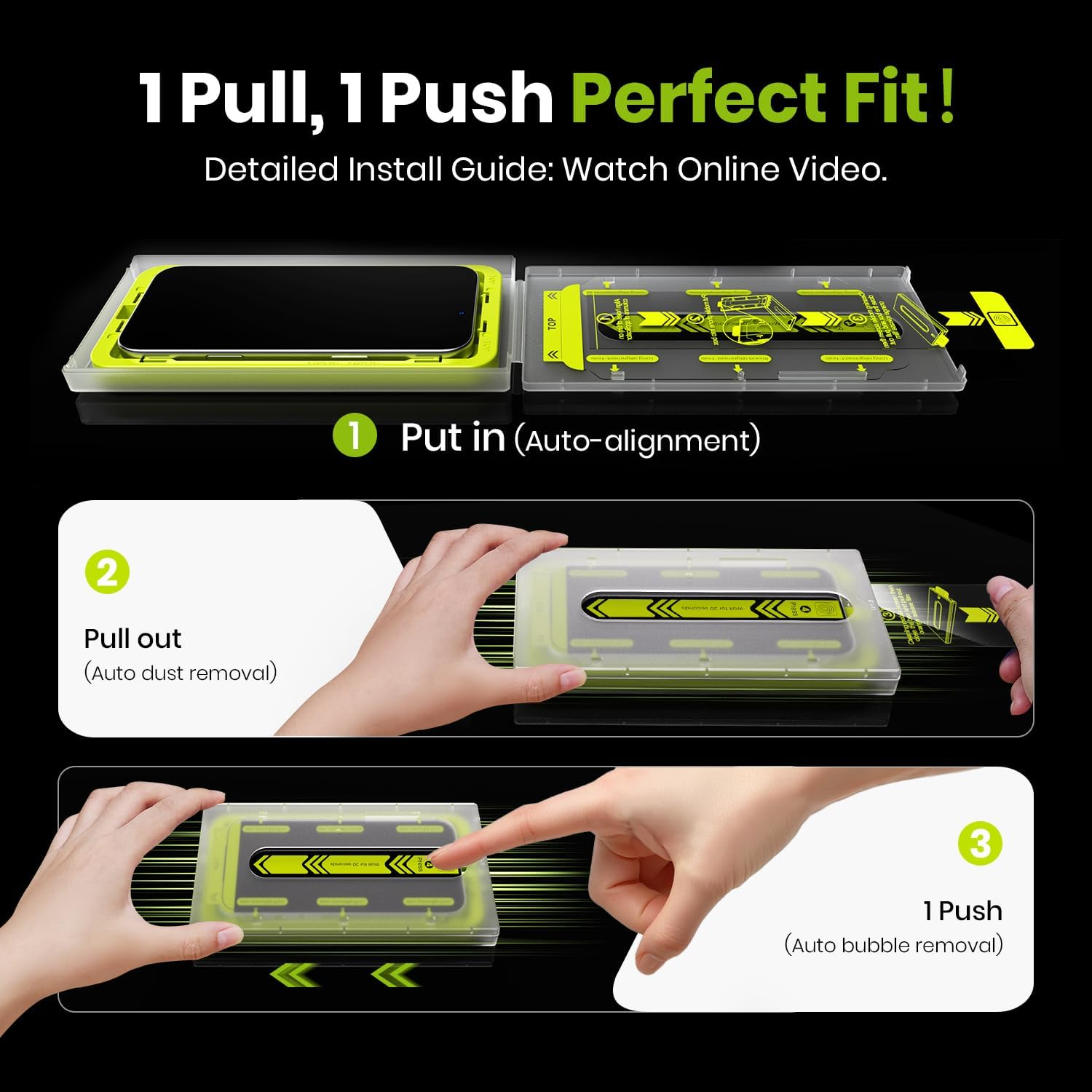 WSKEN for Iphone 17 Pro Screen Protector - [Auto-Dust Removal] [Top 9H+ Tempered Glass] 12FT Shatterproof Military Grade Diamond HD Durable Flim Easy Install Case Friendly, 2 Pack image number 5