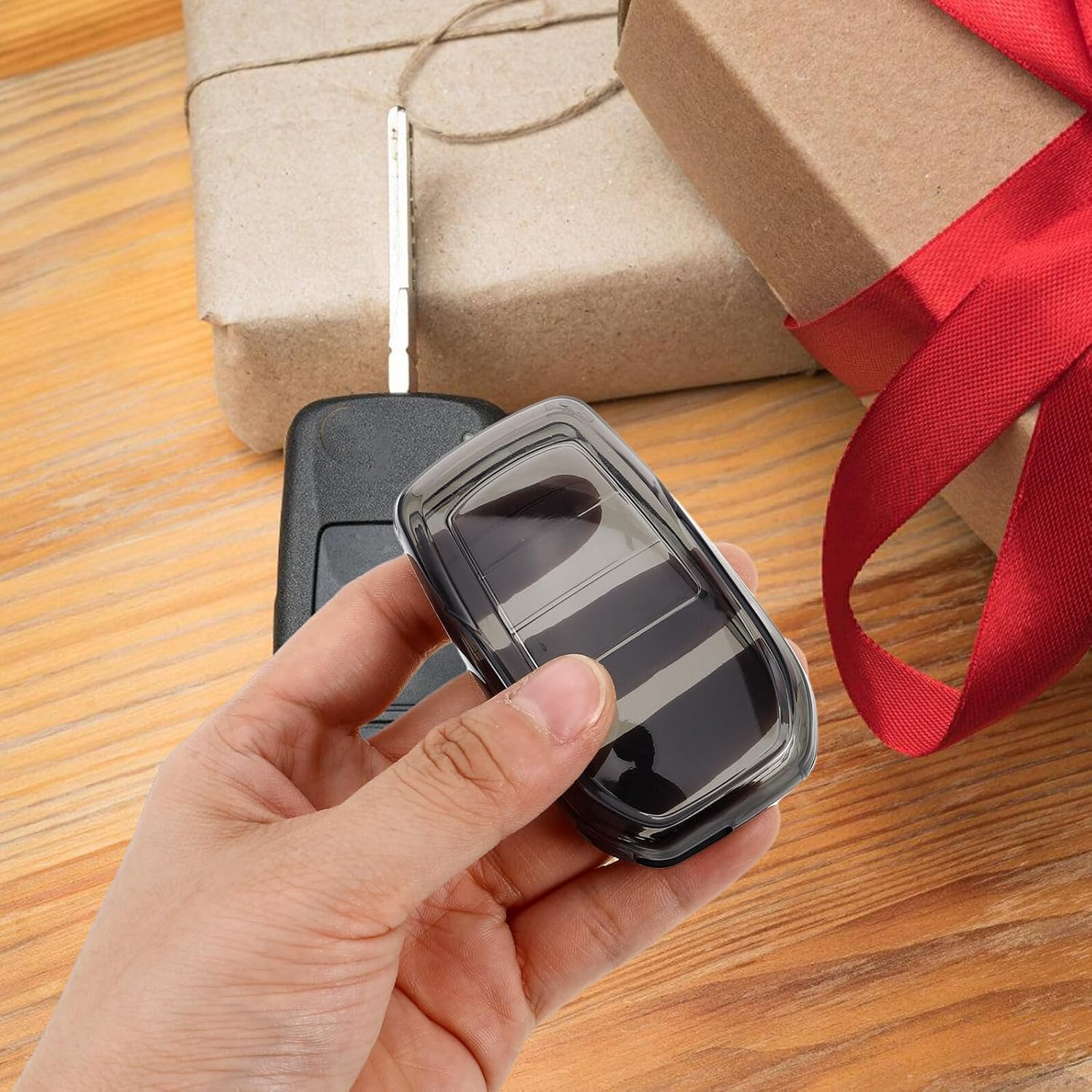 ULTECHNOVO Transparent Tpu Key Fob Cover Case for Cars and Tailored Key Fob Protector with Easy Access Compatible with Toyota Models image number 3