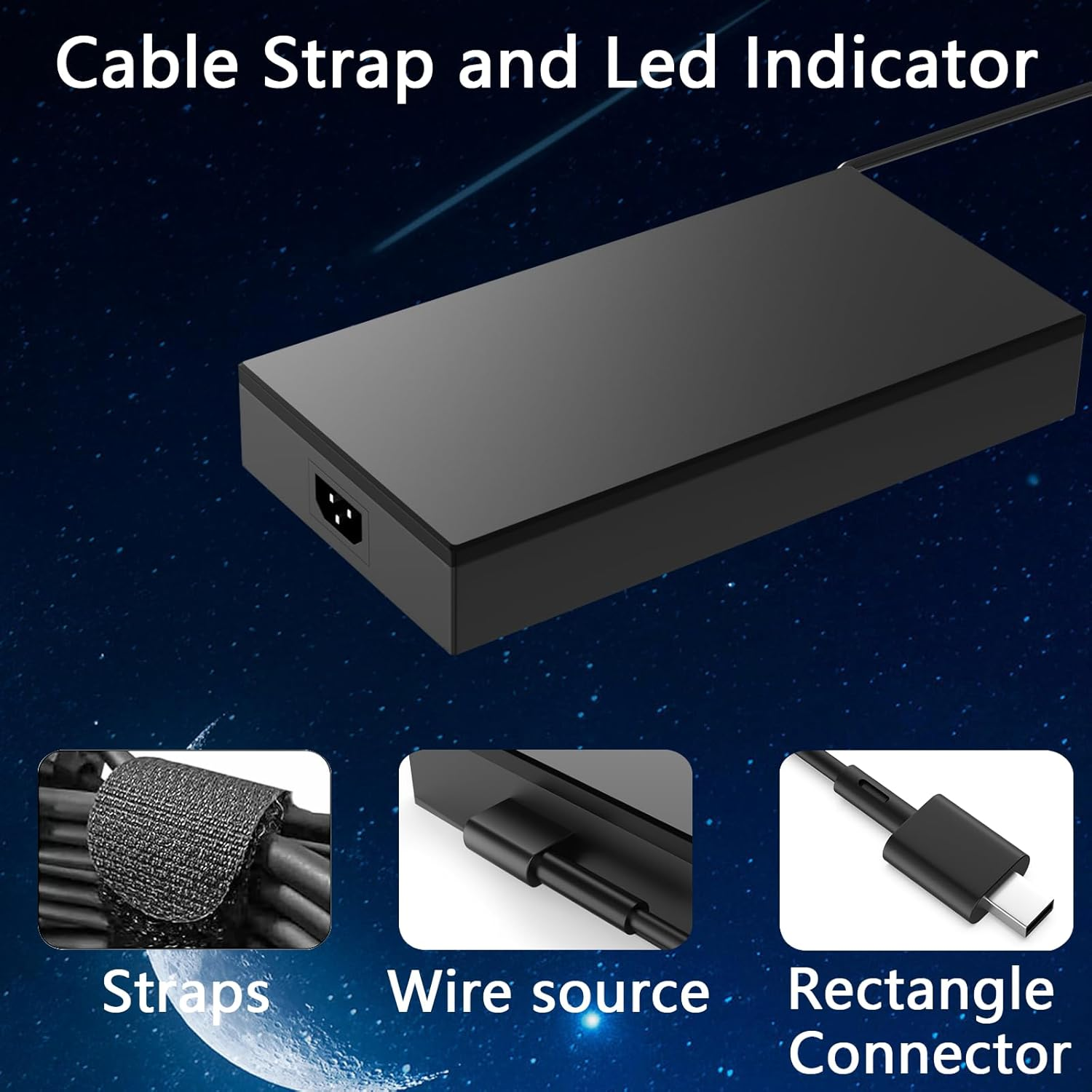 240W Rectangle Conn Charger Compatible with ASUS ROG Zephyrus G16 GU605 GU605MY GU605MZ GU605M GU605MZ-XS96 GU605MY-XS96 FA608WI-AB96 FA608WV-DB94,TUF Gaming A16 FA608 FA608W FA608WI FA608WV image number 3