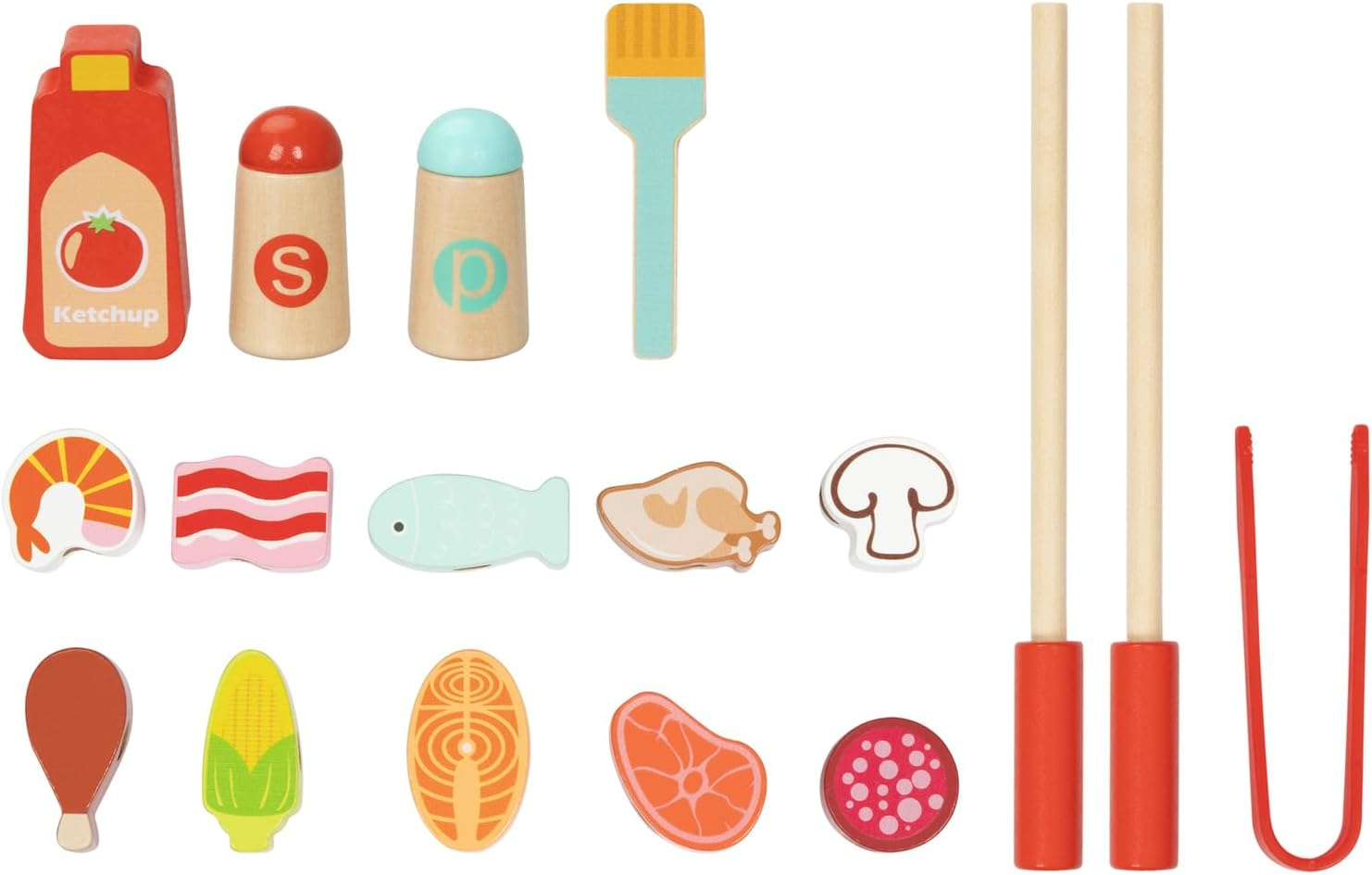 Tooky Toy TJ454 Grill Play Set: Quality Pretend Play Wooden Set Great for Travel for Ages 3+ image number 6