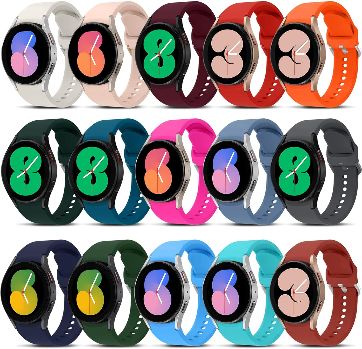 Galaxy Watch 7/FE/6/5/4 Band,For Samsung Galaxy Watch 5 Pro Band 45Mm 40Mm 44Mm,Soft Silicone Sport Strap Correa Galaxy 6/4 Classic Bands 47Mm 46Mm 42 43Mm Women Men,No Gap Bracelet Replacement Wristbands