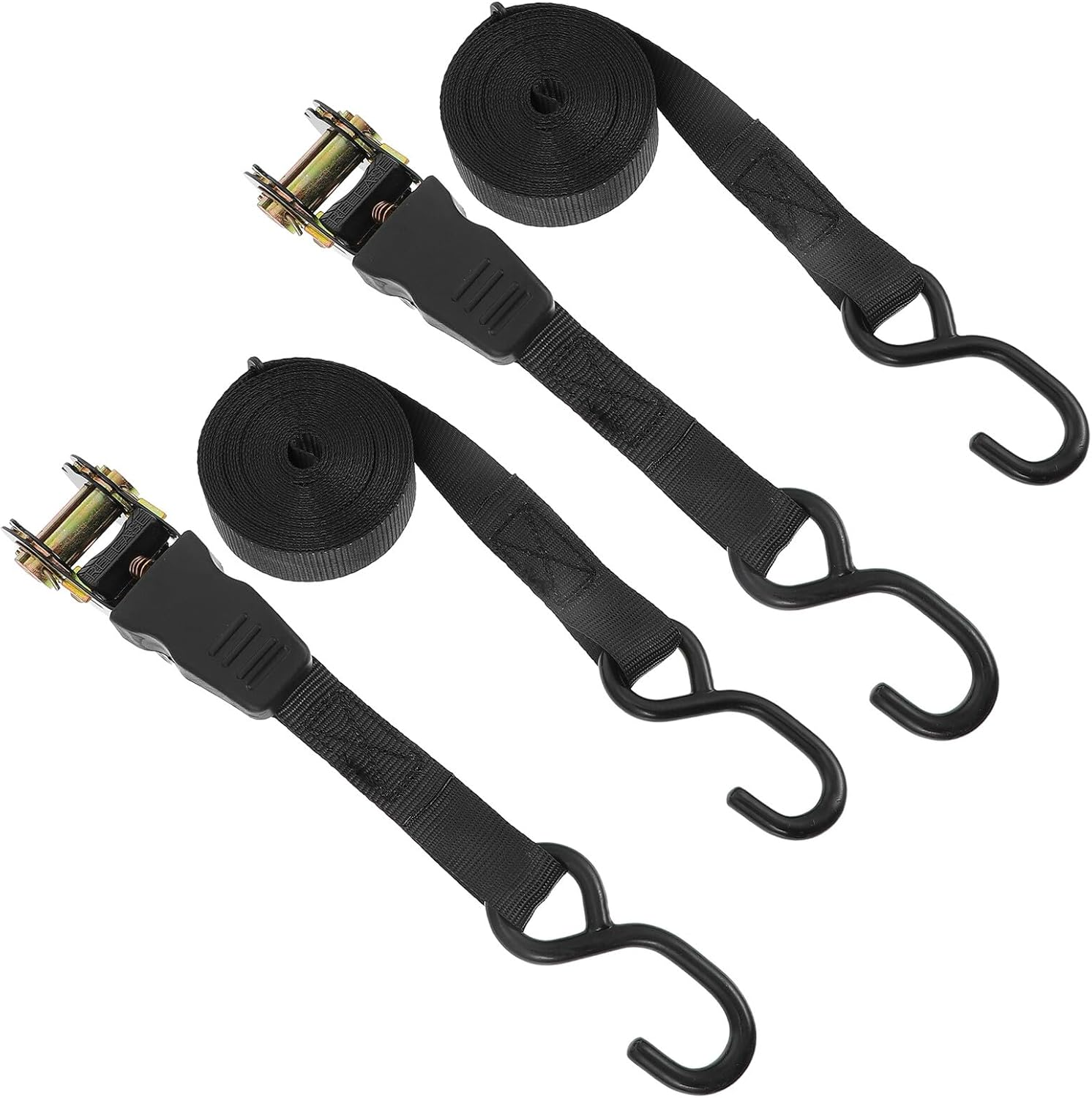 HOODANCOS Cargo Binding Straps and Truck Tie down Ratchet Set 25Mm 2Pcs Black for Car and Motorcycle Luggage Securing, Heavy Duty Travel Gear Cargo Fixing Belts image number 2