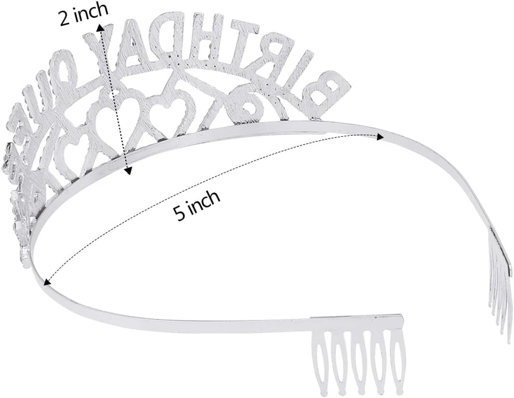 Birthday Tiara for Women Gold Birthday Queen Sash image number 5