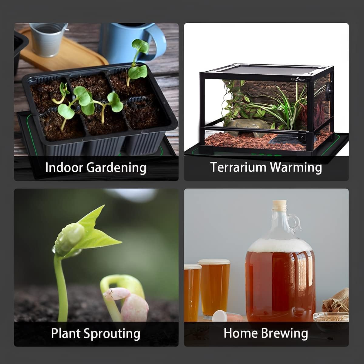 50W Seedling Heat Mat with Thermostat Controller, 25Cm X 52.5Cm Heat Mats for Seed Starting,Seed Heating Mat for Indoor Growing,Brewing and Seed Germination