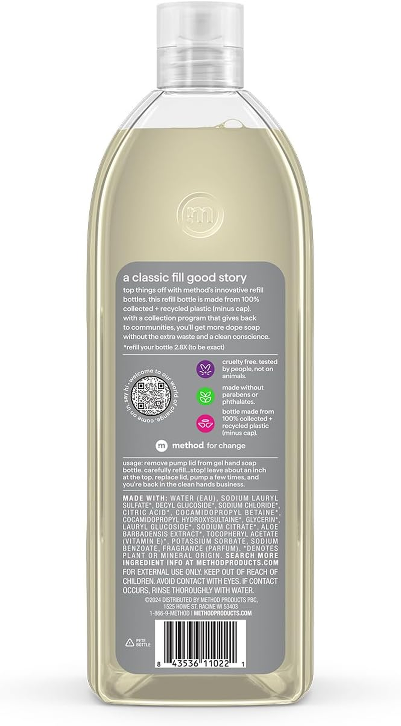 Method Premium Gel Hand Wash Refill, Vetiver + Amber, Recyclable Bottles, 34 Ounce, 4 Pack image number 2