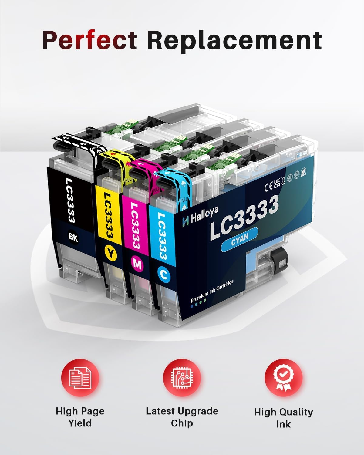 LC3333 Ink Cartridges Compatible for Brother LC 3333 LC-3333 High Yield Replacement Combo Work for DCP-J1100DW MFCJ1300DW Printer (1 Black, 1 Cyan, 1 Magenta, 1 Yellow,4 Pack) image number 4