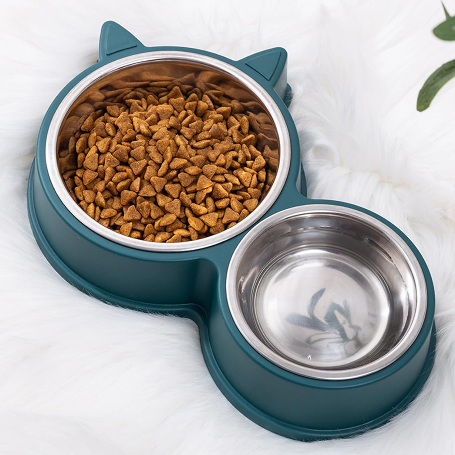 Double Dog Bowls, Stainless Steel Pet Feeder Bowls Non Tipping Auto Watering Cat Water Food Bowls, Pet Feeder Bowls Pet Accessories Food Water Feeder for Puppy Small Medium Dogs Cats