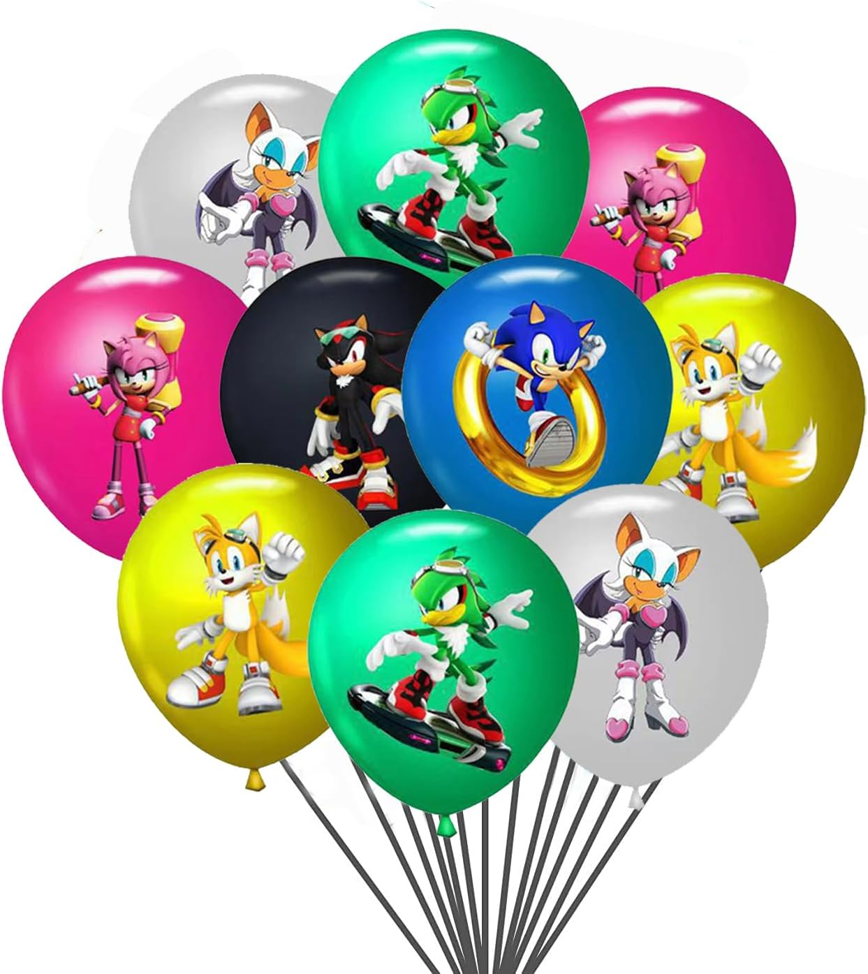 18Pcs Sonic Balloons Sonic Birthday Party Decorations Sonic Latex Party Balloons for Kids Boys Girls Birthday Party Decoration image number 3
