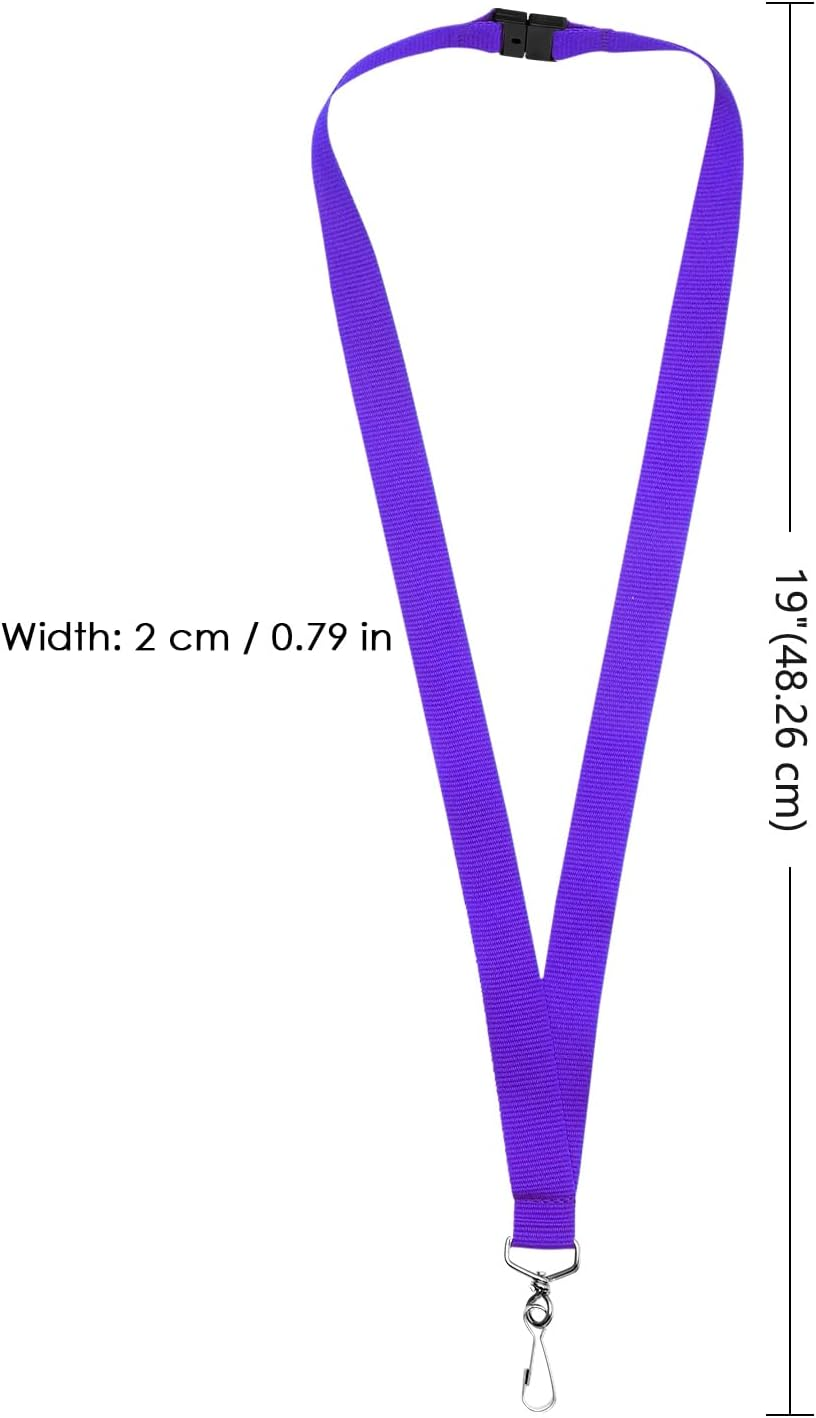 12-Pack Purple Breakaway Lanyards with Metal Hook, Durable Polyester Neck Straps for ID Cards, Keys, Office, School & Events image number 7