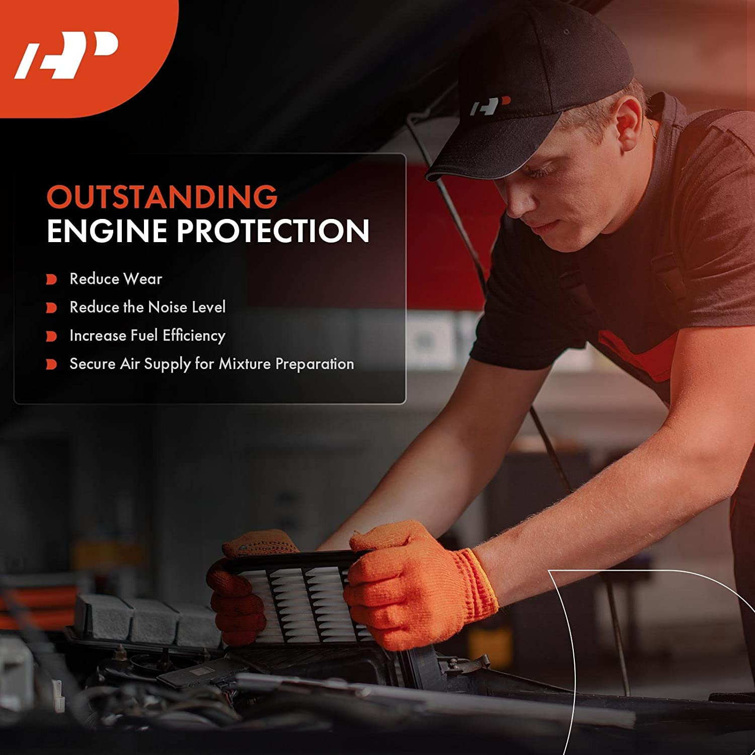 A-Premium Engine Air Filter, Automotive Replacement Parts Compatible with Jeep Vehicles - Wrangler 2007 2008 2009 2010 2011 2012 2013 2014 2015 2016 2017, Wrangler JK 2018 - Replace# CA10348 image number 6