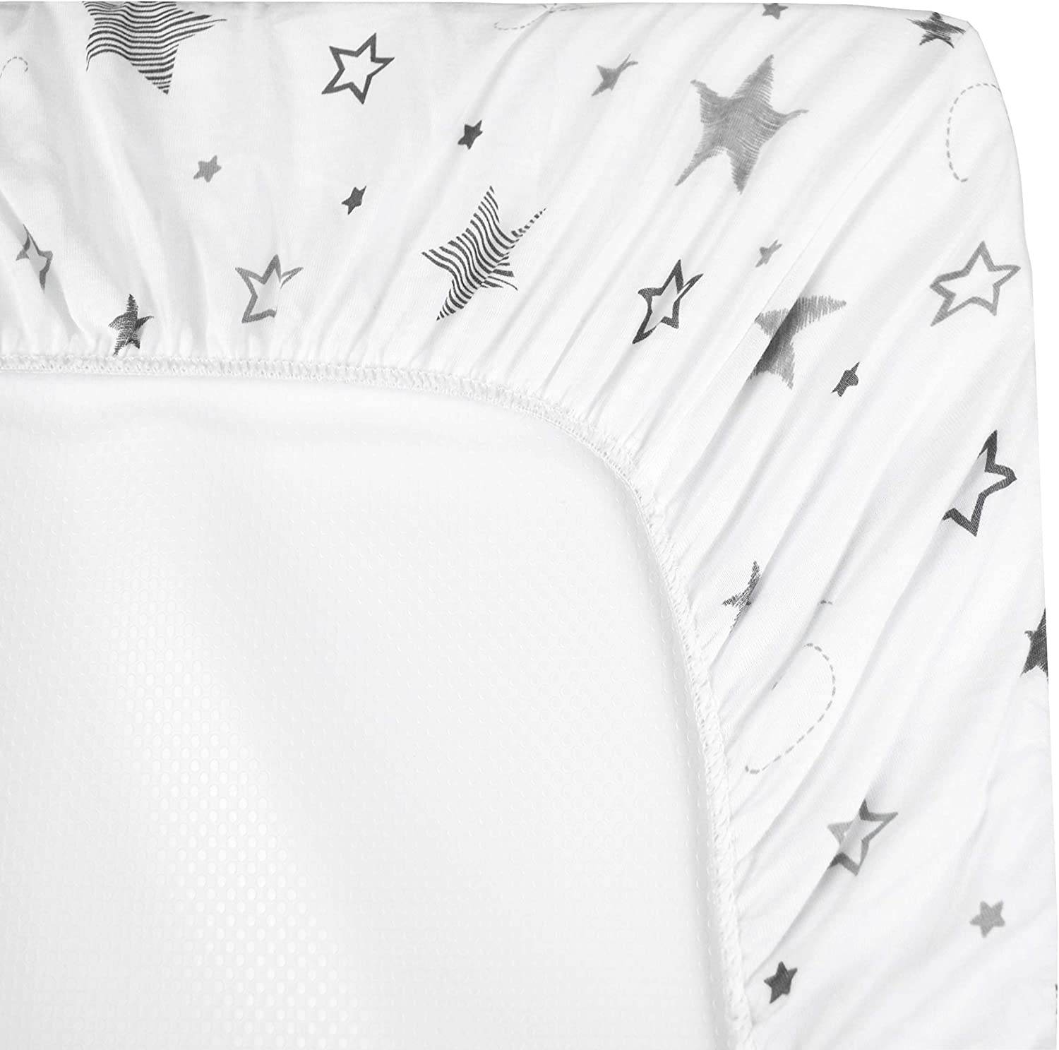 TL Care Printed 100% Cotton Knit Fitted 18" X 36" Cradle/Bassinet Sheet - Compatible with Mika Micky Bassinet, Super Stars, Soft Breathable, for Boys and Girls image number 4