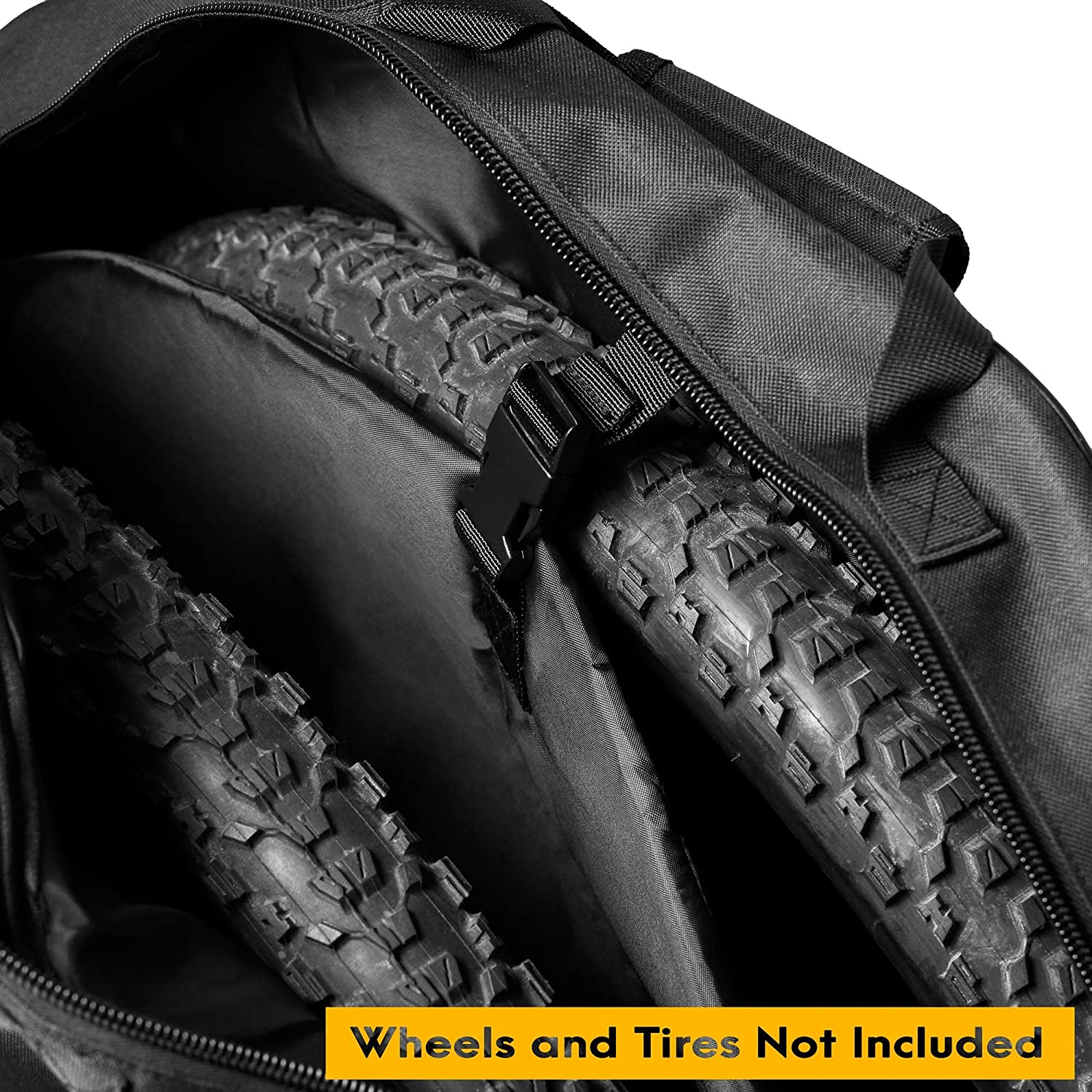 Cyclingdeal Bike Bicycle Double Wheel Bag - Standard or Extra Thick Soft Foam Padded for 700C Road Bike & 26" 27.5" 29" MTB Wheel Set - Quality Nylon 600D - with Handle & Detachable Shoulder Strap image number 2