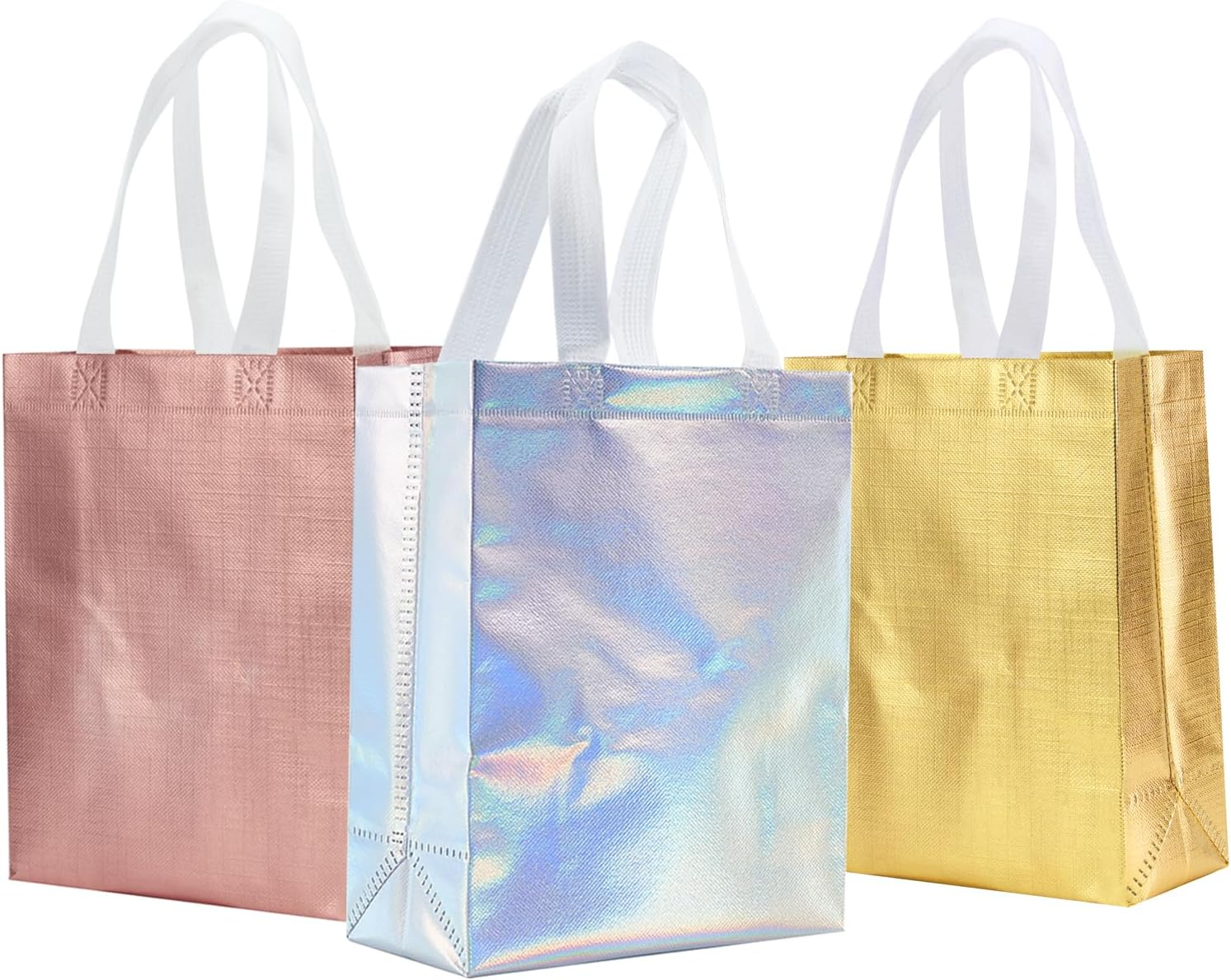 Mix Color Gift Bag Set of 12 Reusable Medium Size Favor Bags for Party Wedding Christmas 8X4X10 Inches