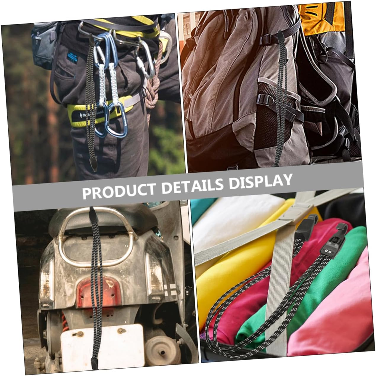 Toddmomy 2Pcs Luggage Strap Lashing for Suitcases Elastic Strap Belt for Camping Luggage Wear-Resistant Fixing image number 1