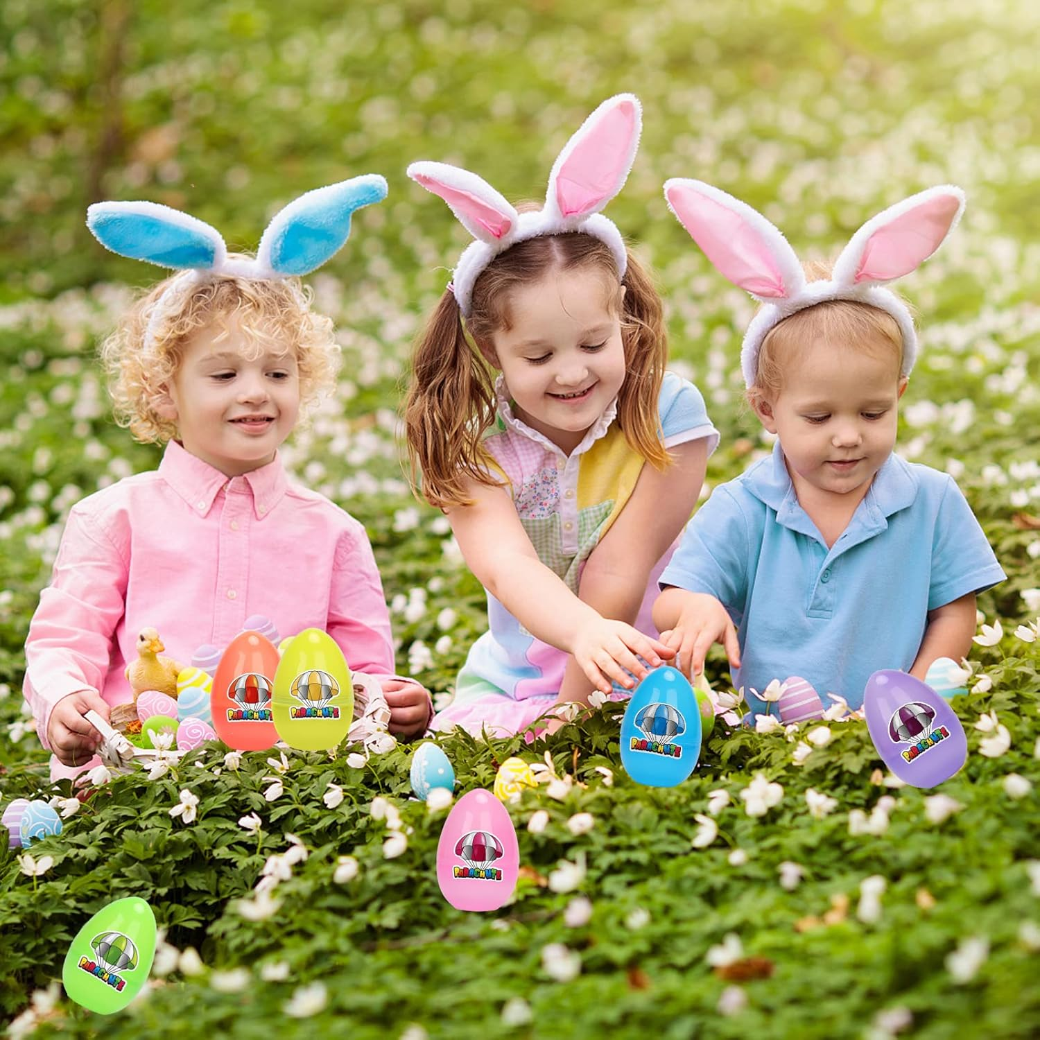 BEIGUO 6 Pack Easter Egg with Parachute Toy for Kids Girls Boys Easter Basket Stuffers Gifts image number 5