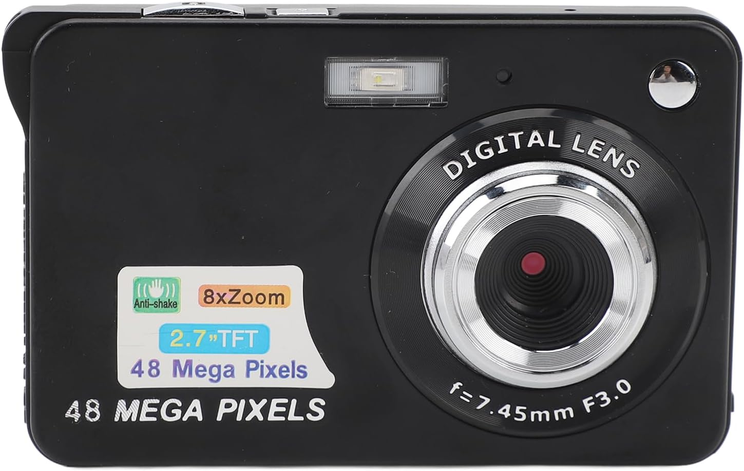 Dpofirs 4K Digital Camera, 8X Zoom, 48MP, Black, USB, SD Card, Digital Zoom, Auto Focus, Built-In Flash, 2.7 Inch TFT Display, HD Photo & Video, for Travel, Vlogging & Selfie image number 3