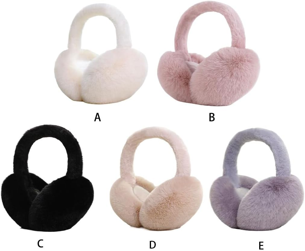 Sheepskin Fur Earmuffs for Ladies Adjustable Elastic Ear Muffs Winter Presents Foldable Plush Earmuff Adult Elastic Ear