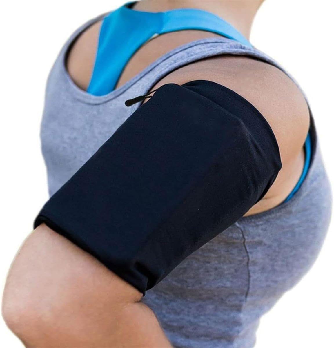 MMOBIEL Phone Holder for Running Stretchable - Size M - Armband 8 to 12 Inch Arm Circumference - Sports Armband Arm Phone Holder for Running, Cycling and Other Sports for All Phones - Black