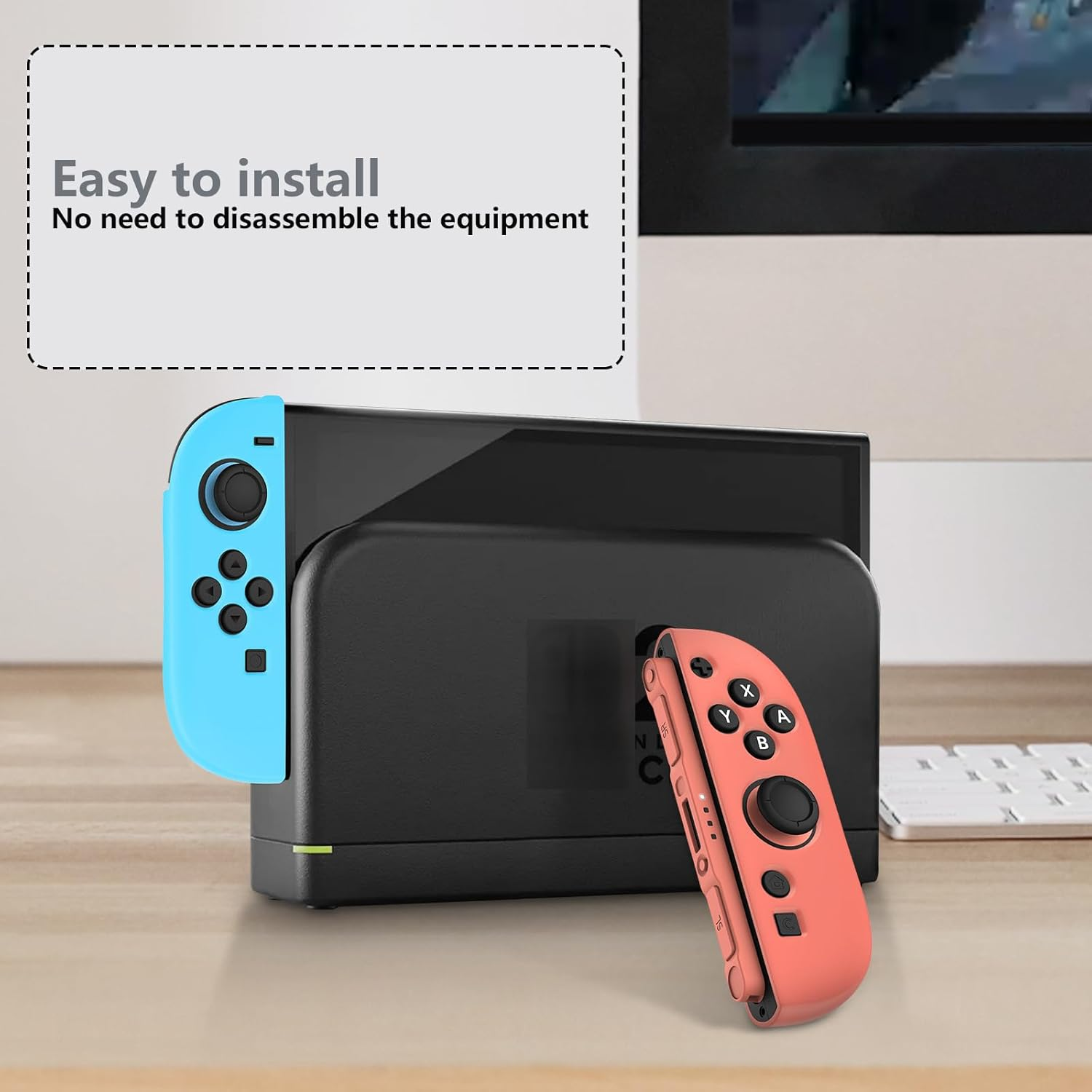 Case for Nintendo Switch 2 Controller and Console Silicone Protective Handle Case, Soft Touch Comfort (Blue) - Blue+Red image number 3