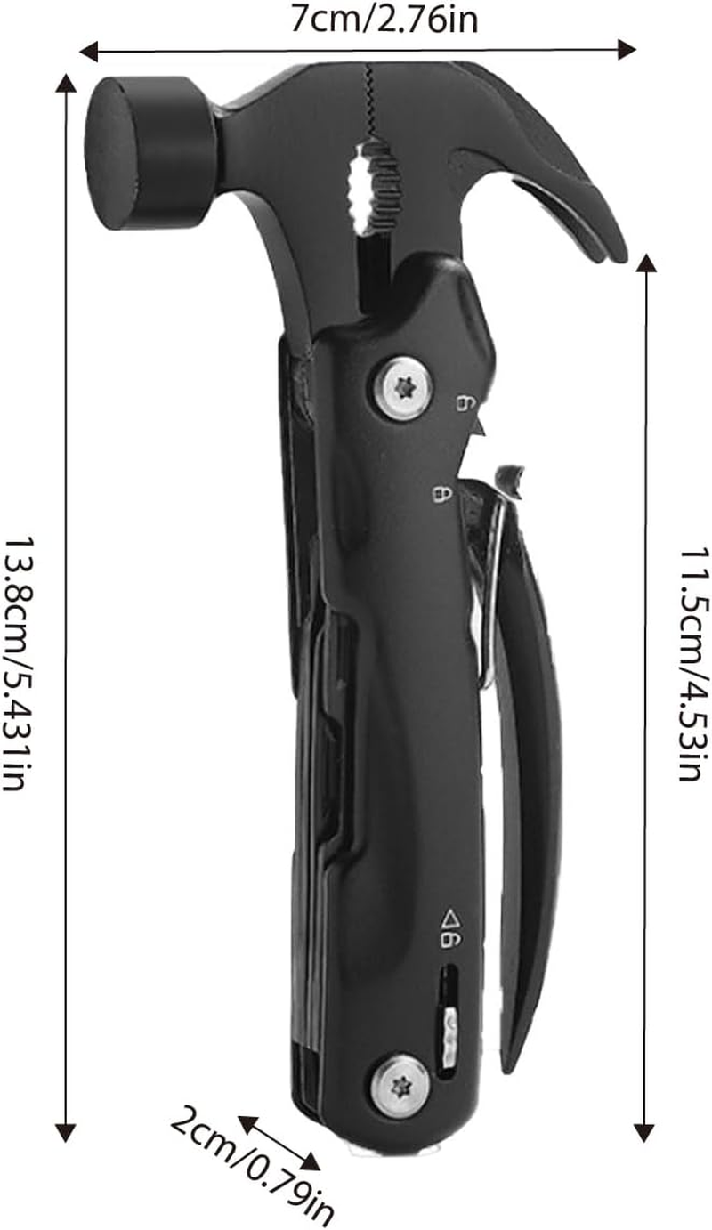 AIMALL Multi-Function Hammer Tool - Integrated Nail Hammer, Pliers, Screwdrivers, Saw, Wire Cutter for Outdoor Camping and Emergency image number 1