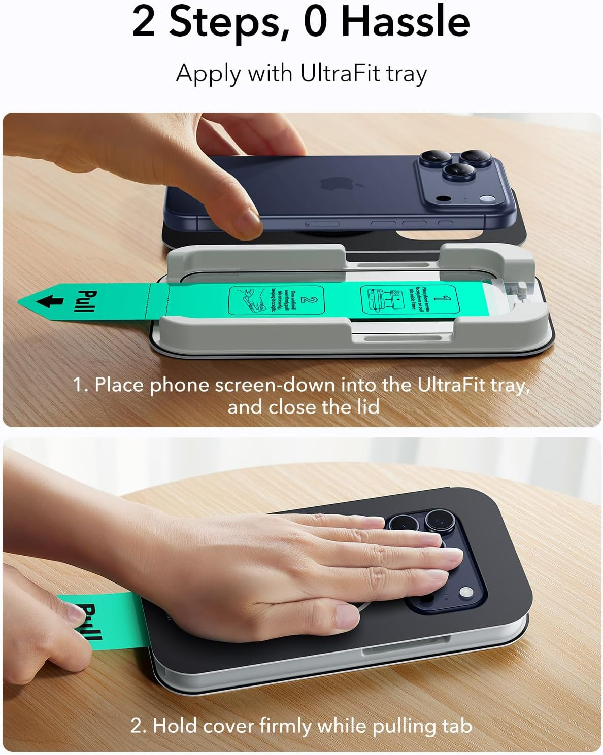 ESR 3 Pack for Iphone 17 Pro Max Screen Protectors Tempered Glass, High Clarity, 9H Hardness Scratch Resistant, Full Coverage, Military-Grade, Shatterproof, Screen Guard with Ultra Fit Tray image number 6