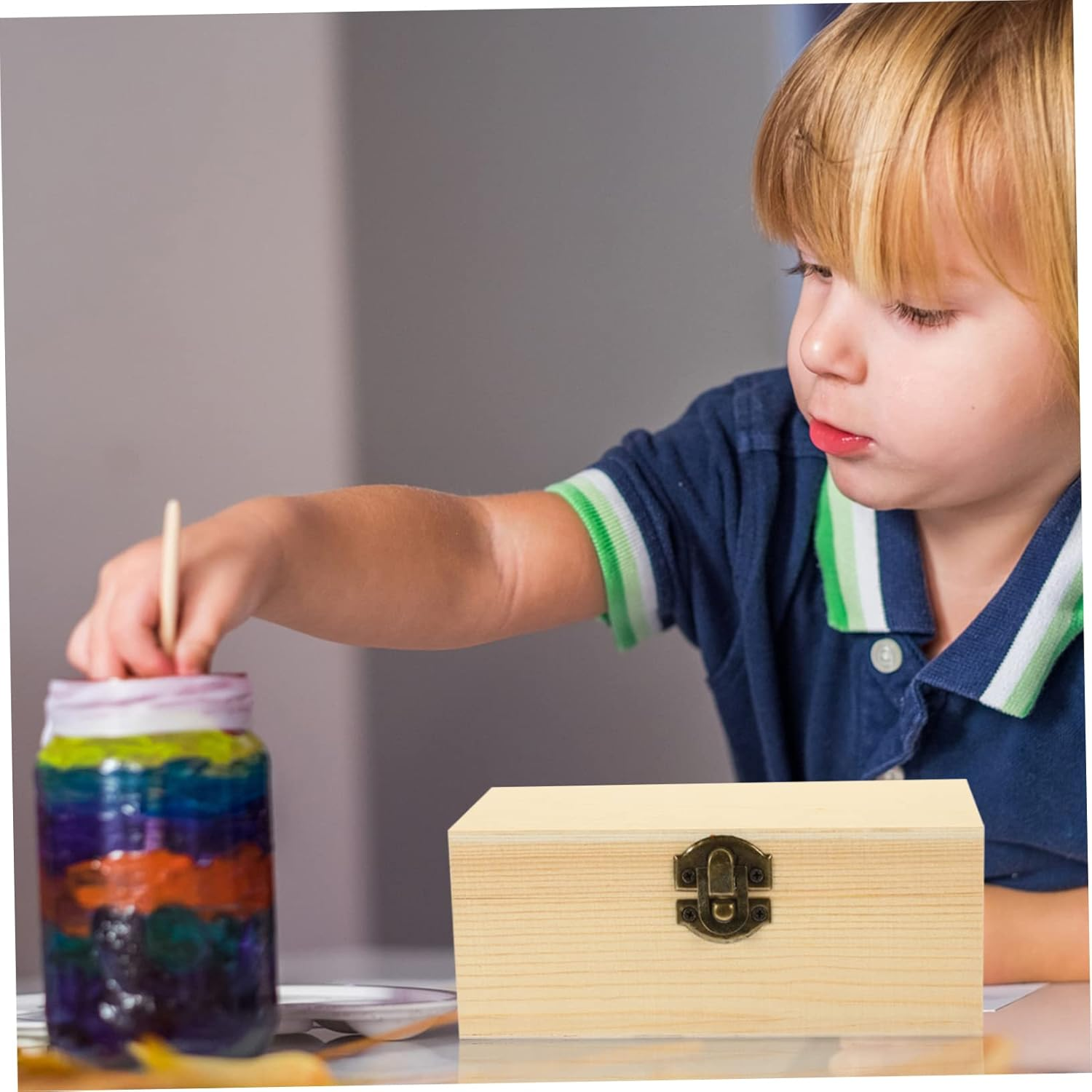 Angoily Retro DIY Organizer Box for Keepsake Storage Case with Multi Use Design for Craft Supplies Encourages Creativity and Imagination