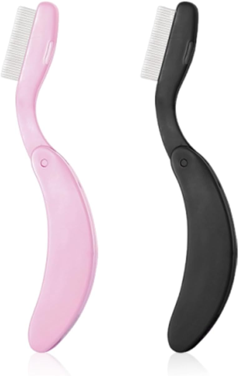 2 Pack Eyelash Combs, Classic Simple Eyelash Comb, Folding Eyelash Comb, Convenient Travel Eyelash Separator, Beauty and Makeup Gadgets image number 2